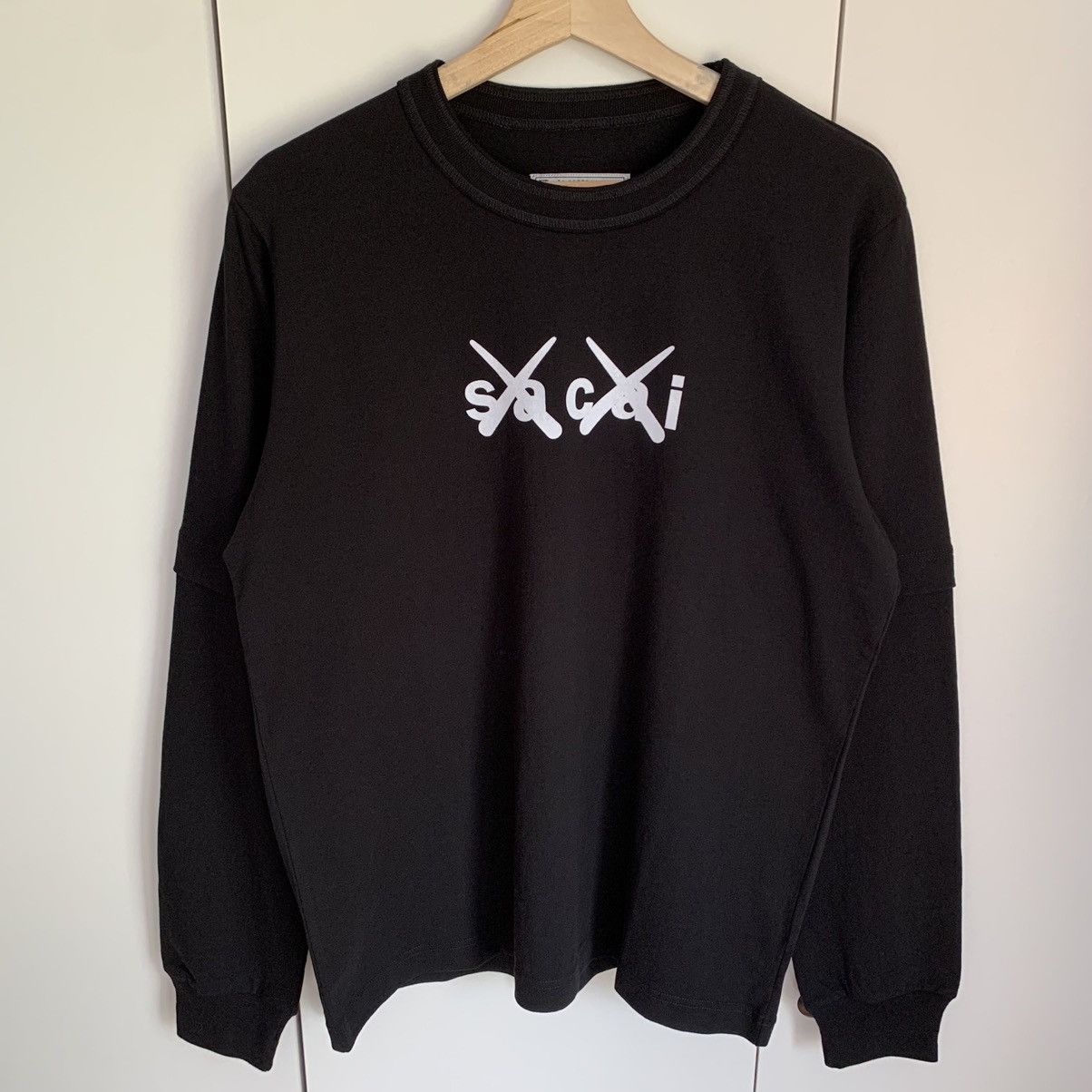 Sacai x Kaws Flock Print Logo Long-sleeve