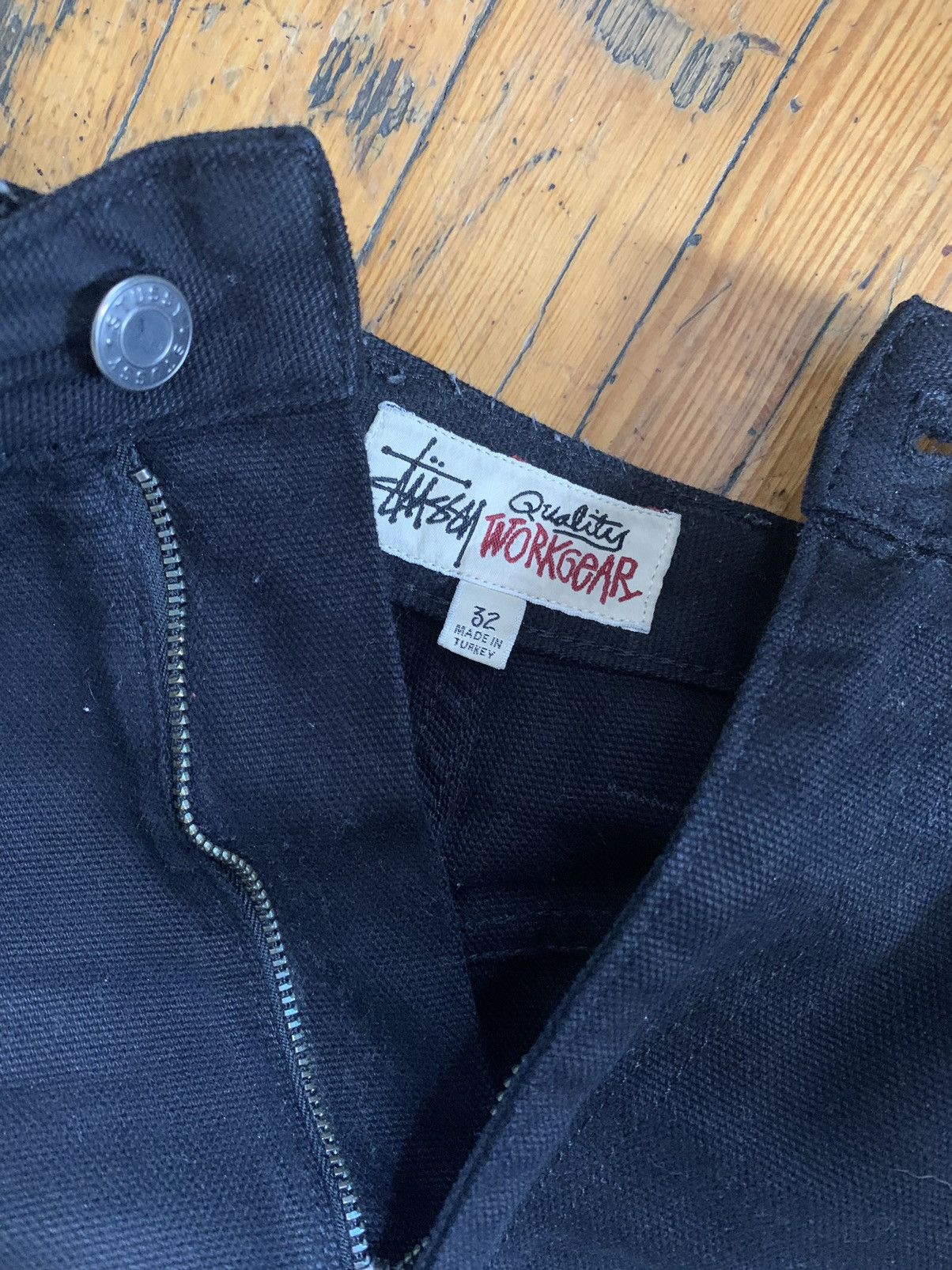 パンツ stussy double knee black 32 Stussy Canvas Work Pants 'Black'