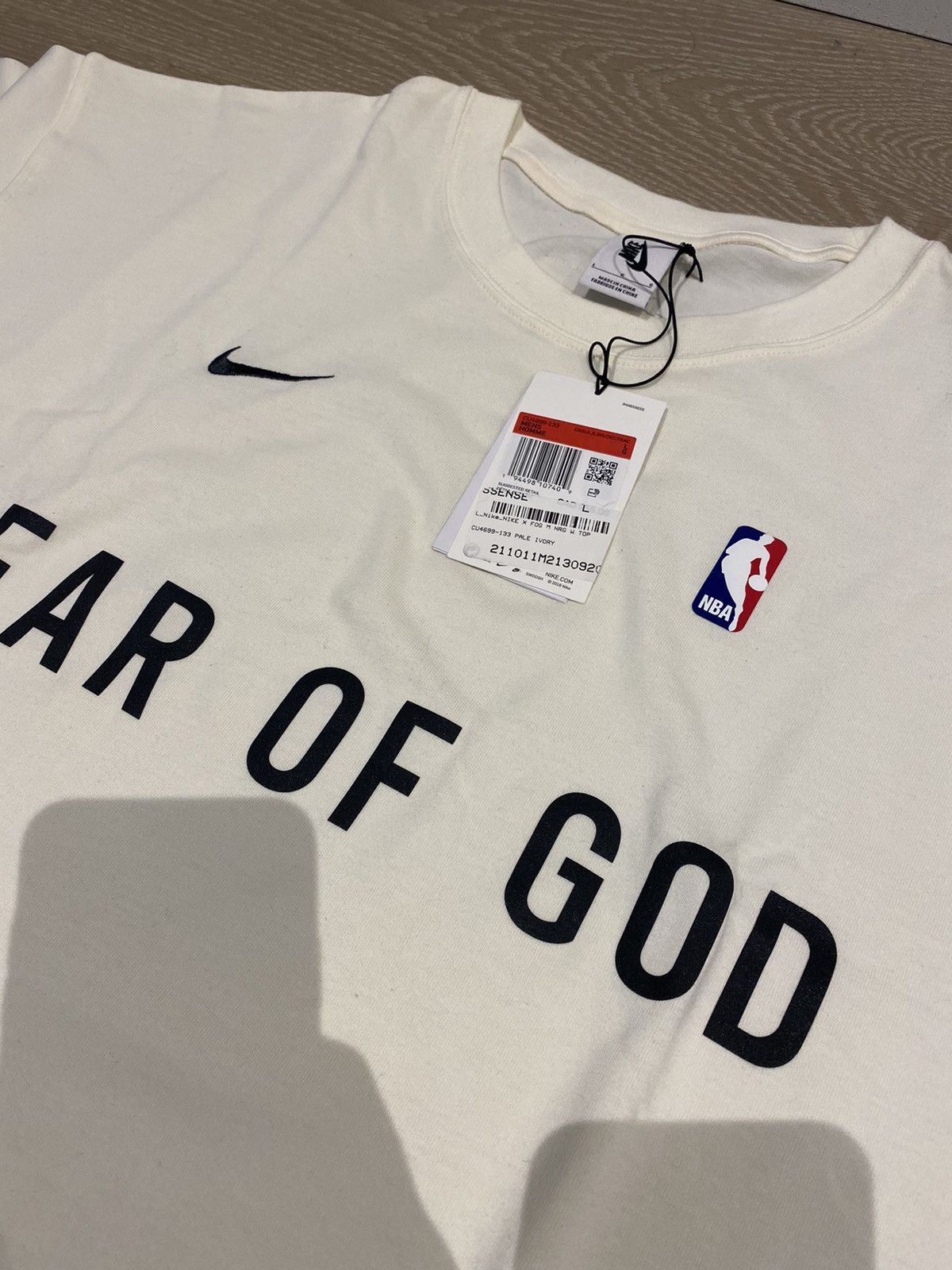 V Neck X Fear Of God T Shirt Nike Nba Fear Of God Mens L Shirt