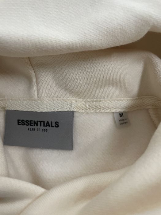 Fear of God Fear of God Essentials Hoodie Cream | Grailed