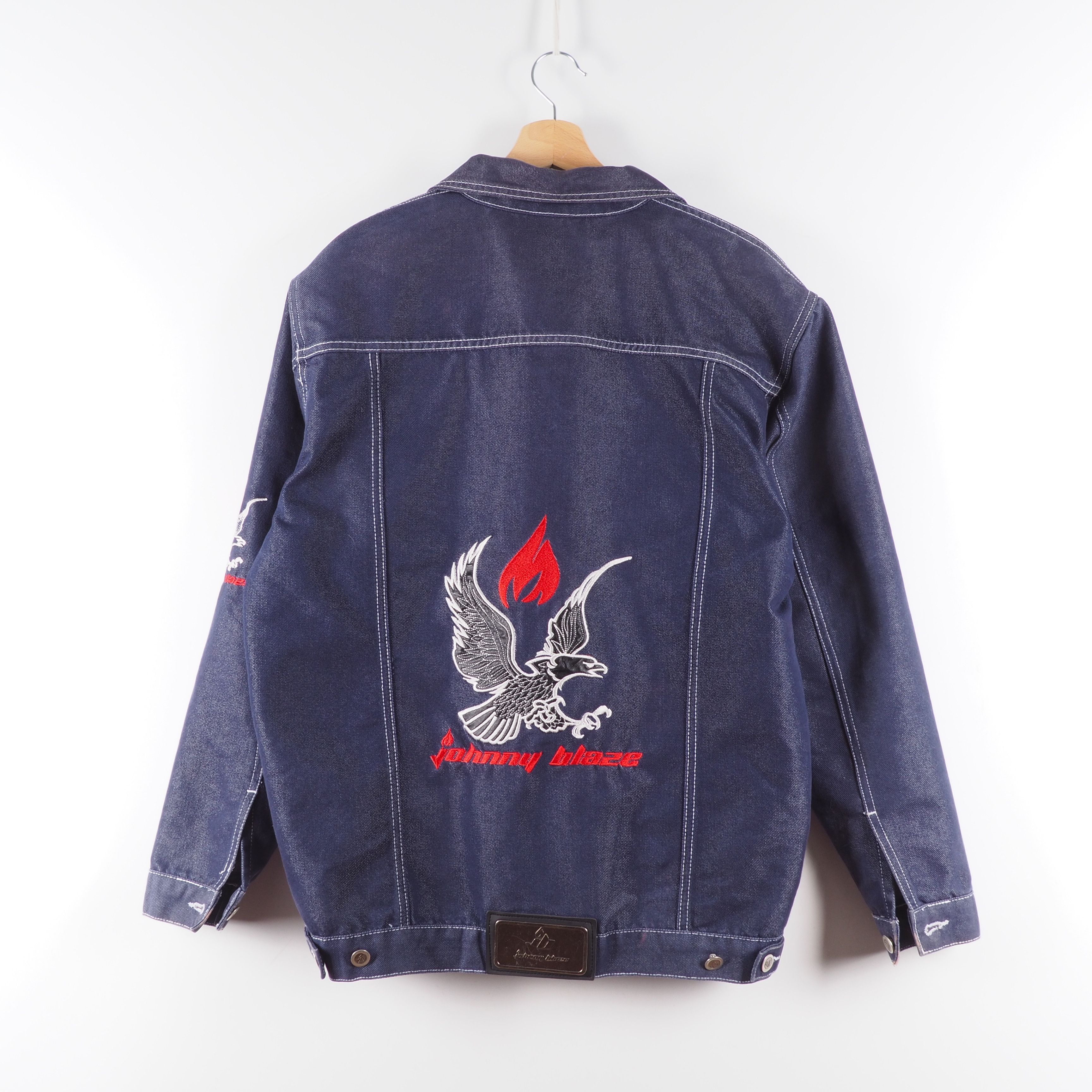 Vintage Johnny Blaze Vintage Denim Jacket 90s Eagle Hip Hop M Big | Grailed