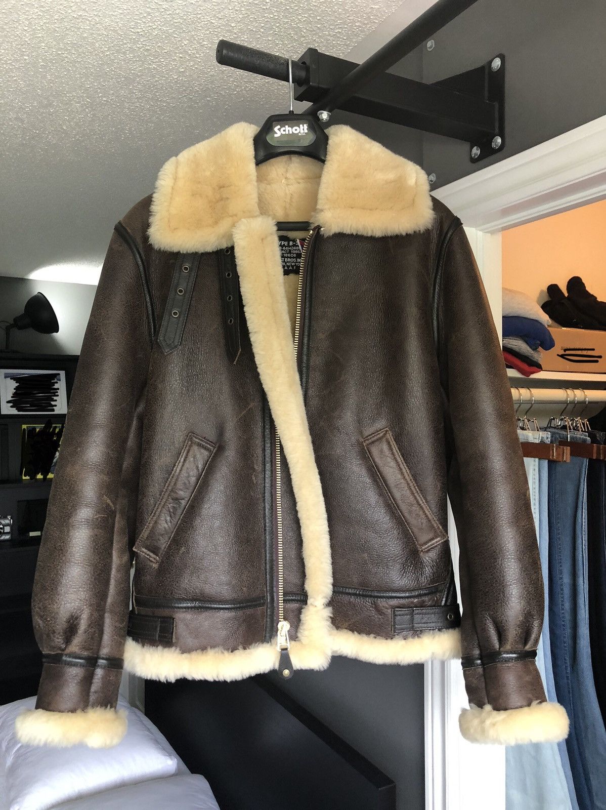 Schott Schott B3 Shearling Bomber Jacket size 38 | Grailed