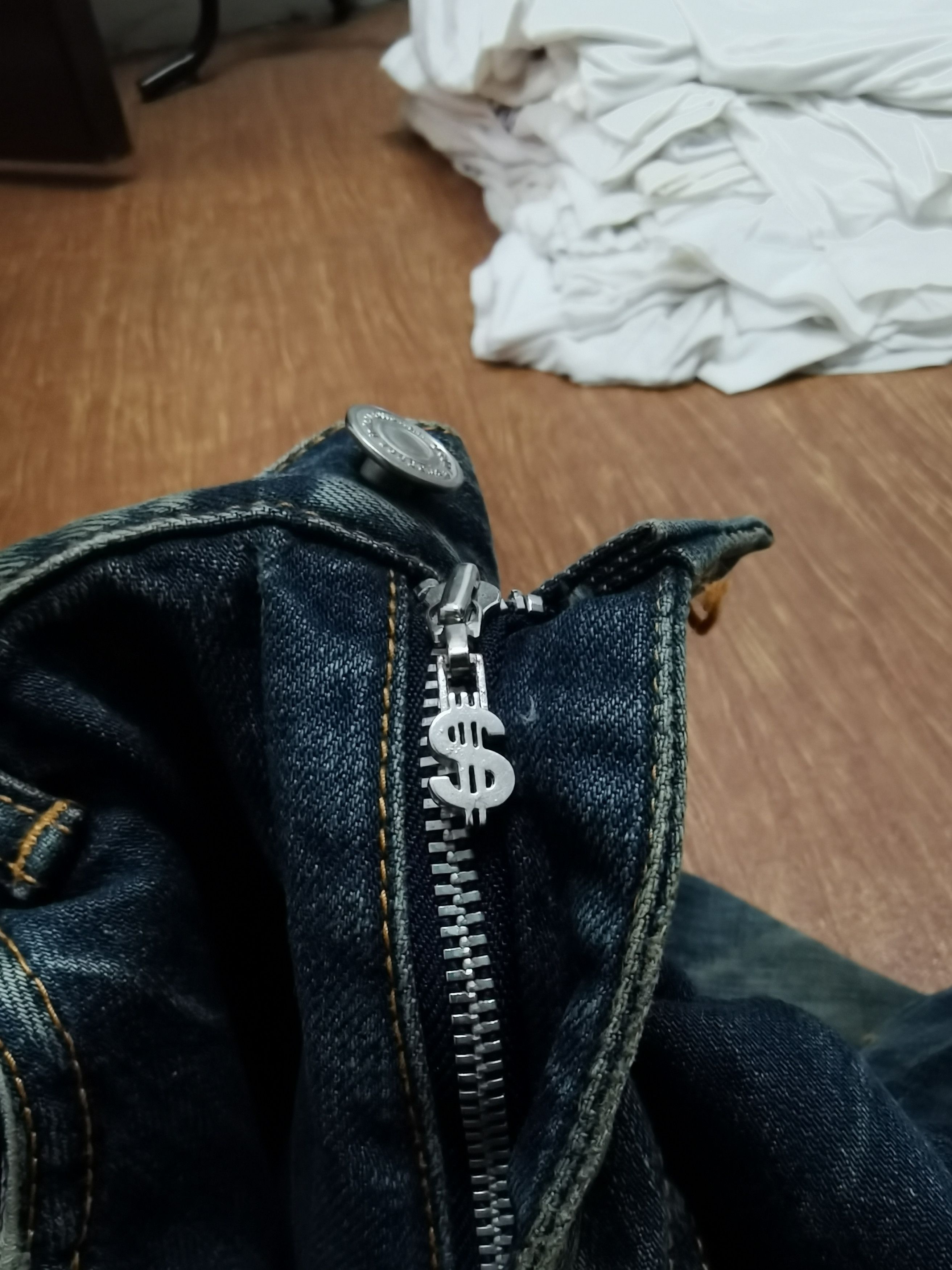 Japanese Brand Distressed swagger denim 2006 production Size US 35 - 17 Thumbnail