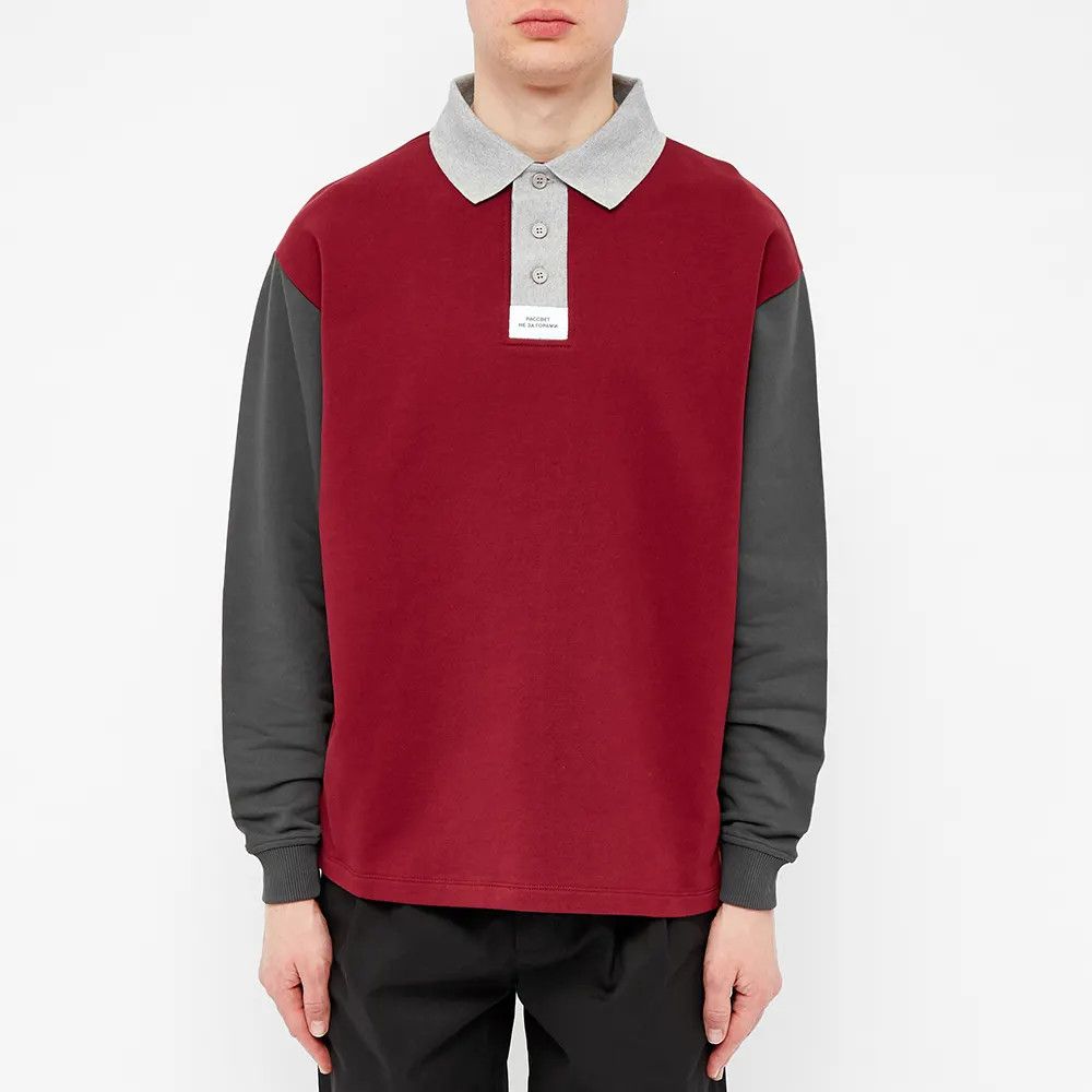 Gosha Rubchinskiy YT05 - PACCBET Long-Sleeved Panelled Polo Shirt Size US M / EU 48-50 / 2 - 1 Thumbnail