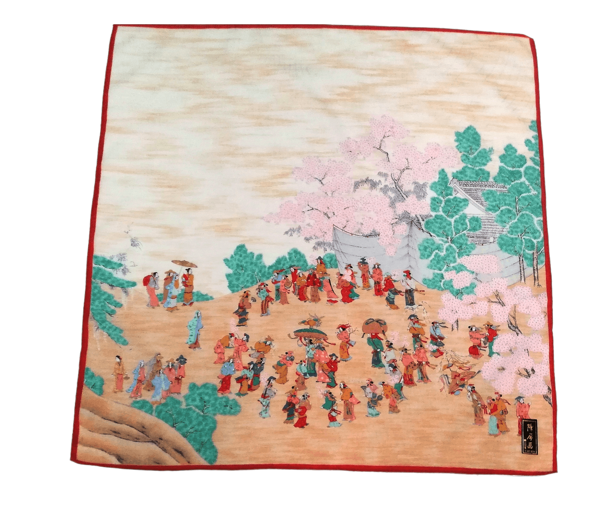 Japanese Brand 🇯🇵Vintage Japanese Traditional Kimono Cartoon Bandana Size ONE SIZE - 6 Thumbnail