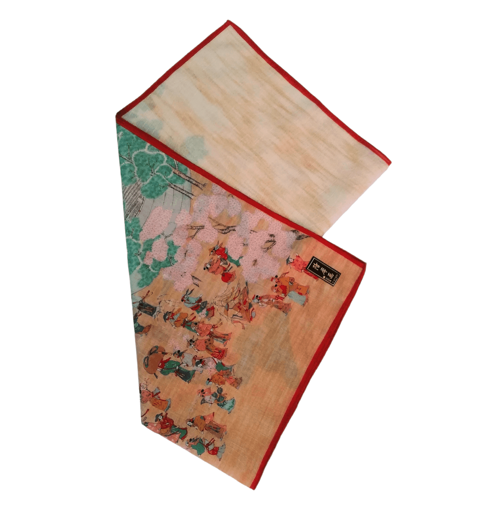 Japanese Brand 🇯🇵Vintage Japanese Traditional Kimono Cartoon Bandana Size ONE SIZE - 1 Thumbnail