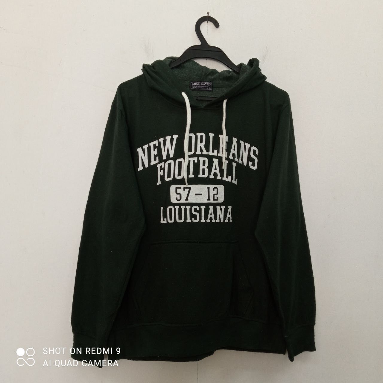 image of Mind Games New Orleans Football Green Hoodie, Men's (Size Large)