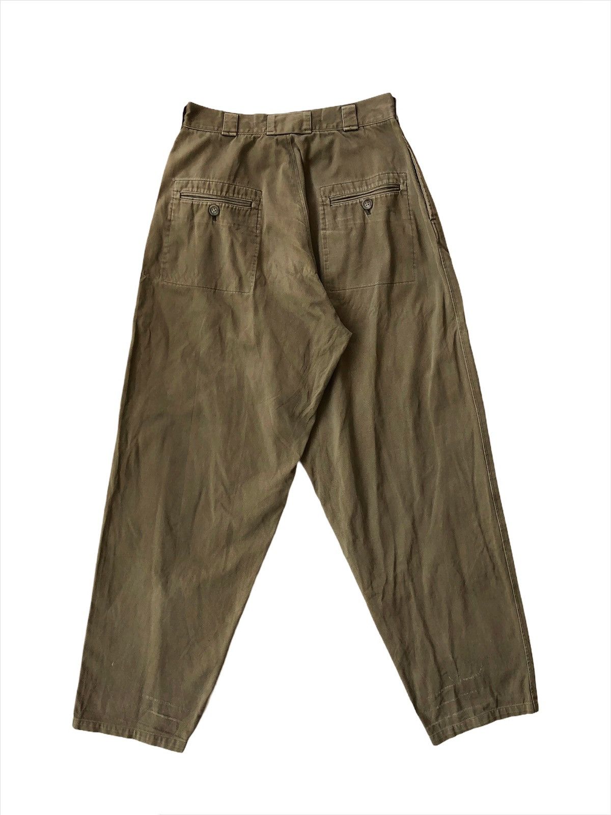 Yohji Yamamoto GRAIL🔥80s Yohji Yamamoto Men Line Gabardine 🎈Pants Size US 29 - 4 Thumbnail