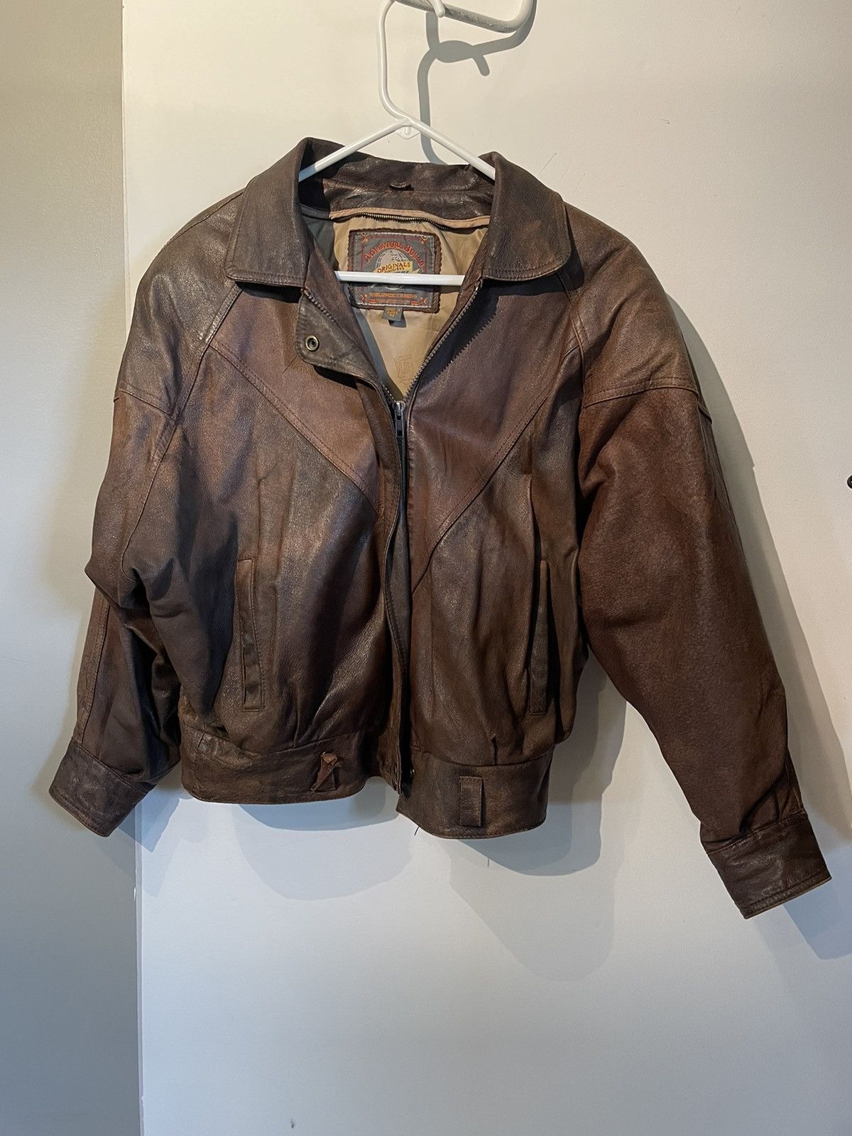 Vintage Vintage 90s Brown Adventure Bound Leather Jacket | Grailed