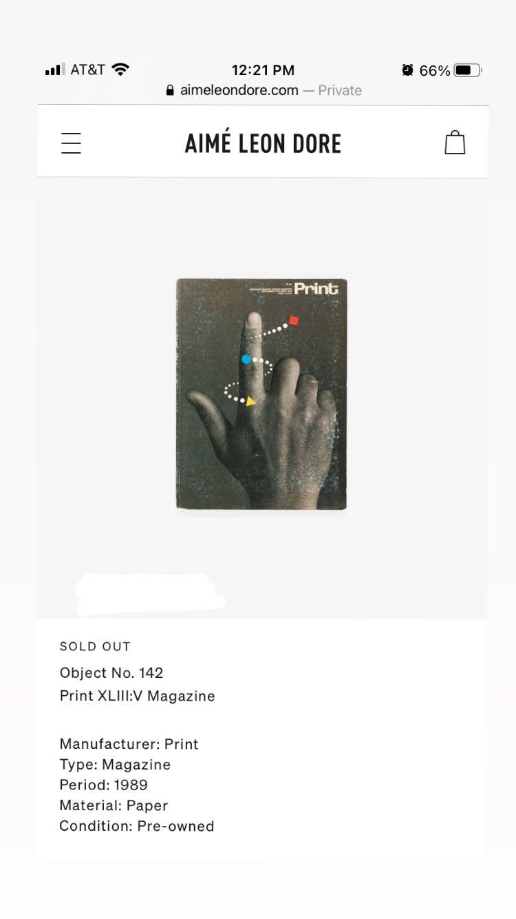 Aime Leon Dore PRINT XLIII:V Magazine 1989 Size ONE SIZE - 4 Thumbnail