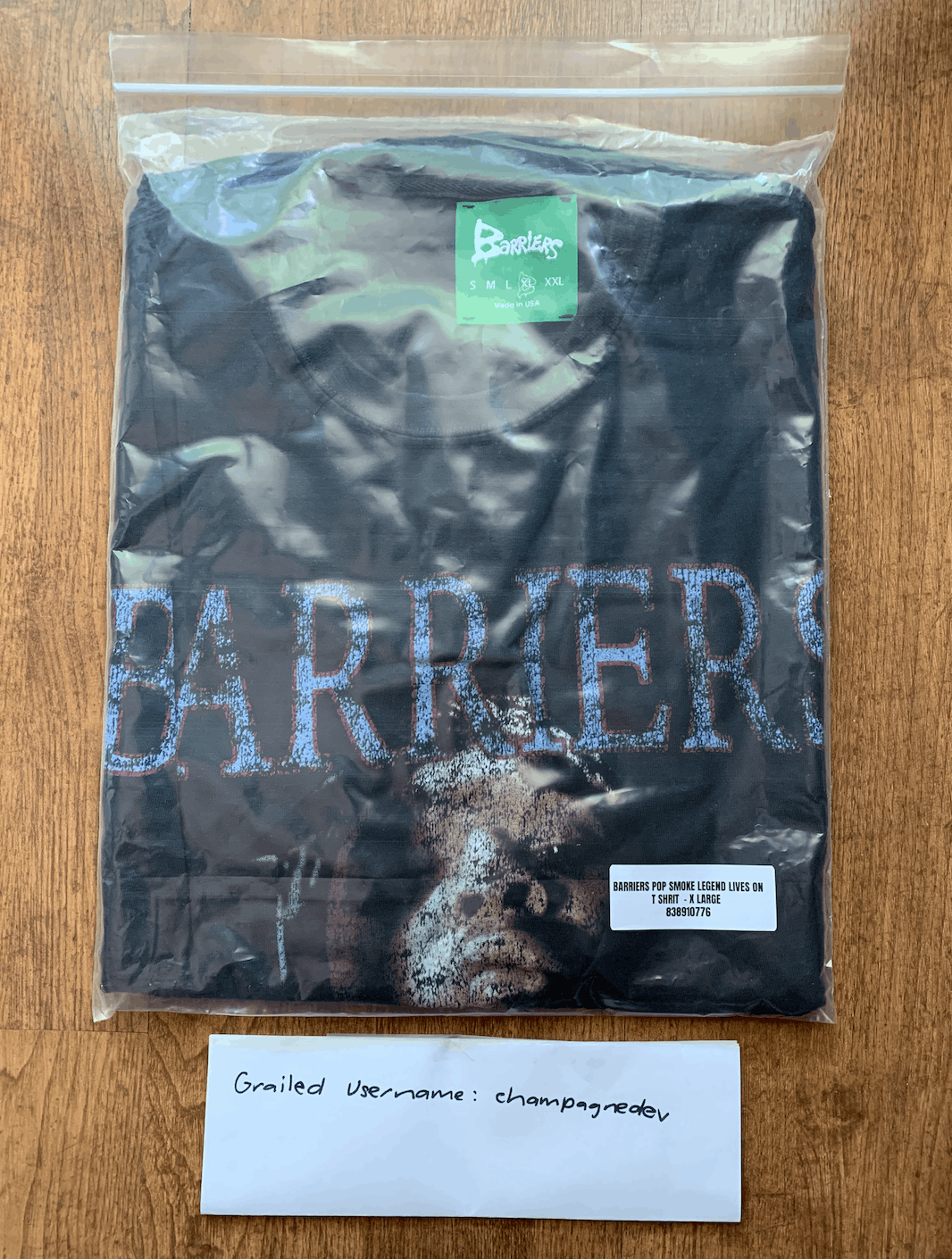 Barriers RARE: Pop Smoke x Barriers Legends Live On Shirt Size US XL / EU 56 / 4 - 1 Preview