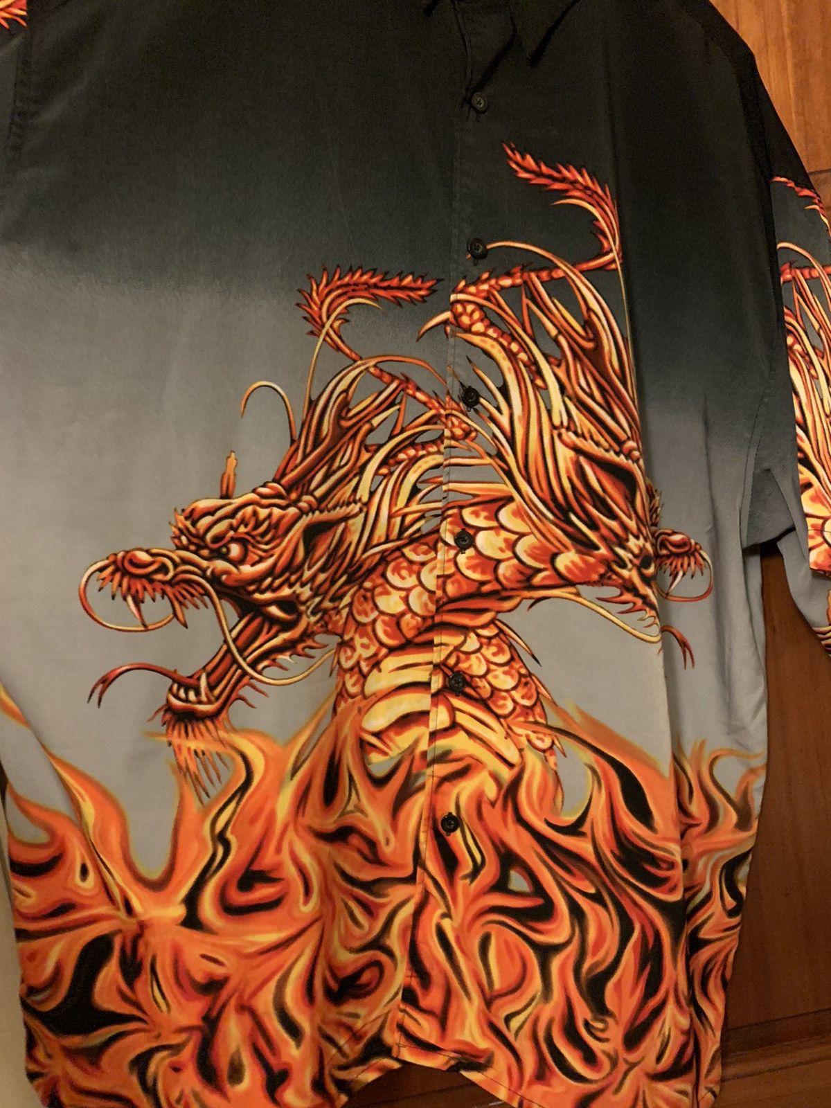 Vintage *RARE* Vintage MT:2 Fire Dragon Korean Made Button Shirt 3XL Size US XXL / EU 58 / 5 - 3 Thumbnail
