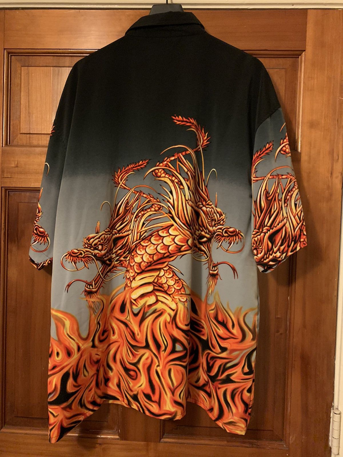 Vintage *RARE* Vintage MT:2 Fire Dragon Korean Made Button Shirt 3XL Size US XXL / EU 58 / 5 - 2 Thumbnail