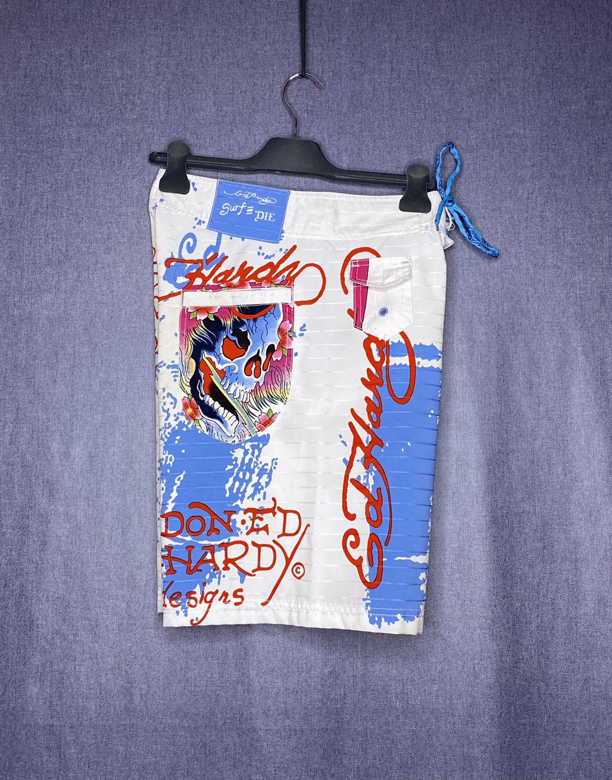 Ed Hardy × Vintage Ed Hardy by Christian Audigier vintage skull swim shorts Size US 31 - 4 Thumbnail