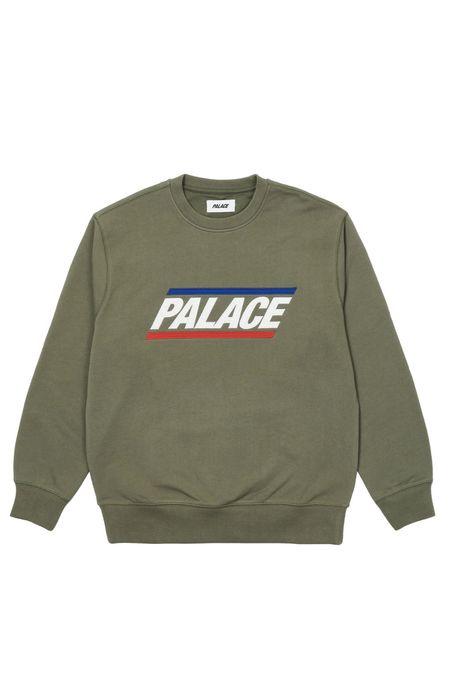 Palace Palace - Basics Logo Crew - Large - Olive | Grailed