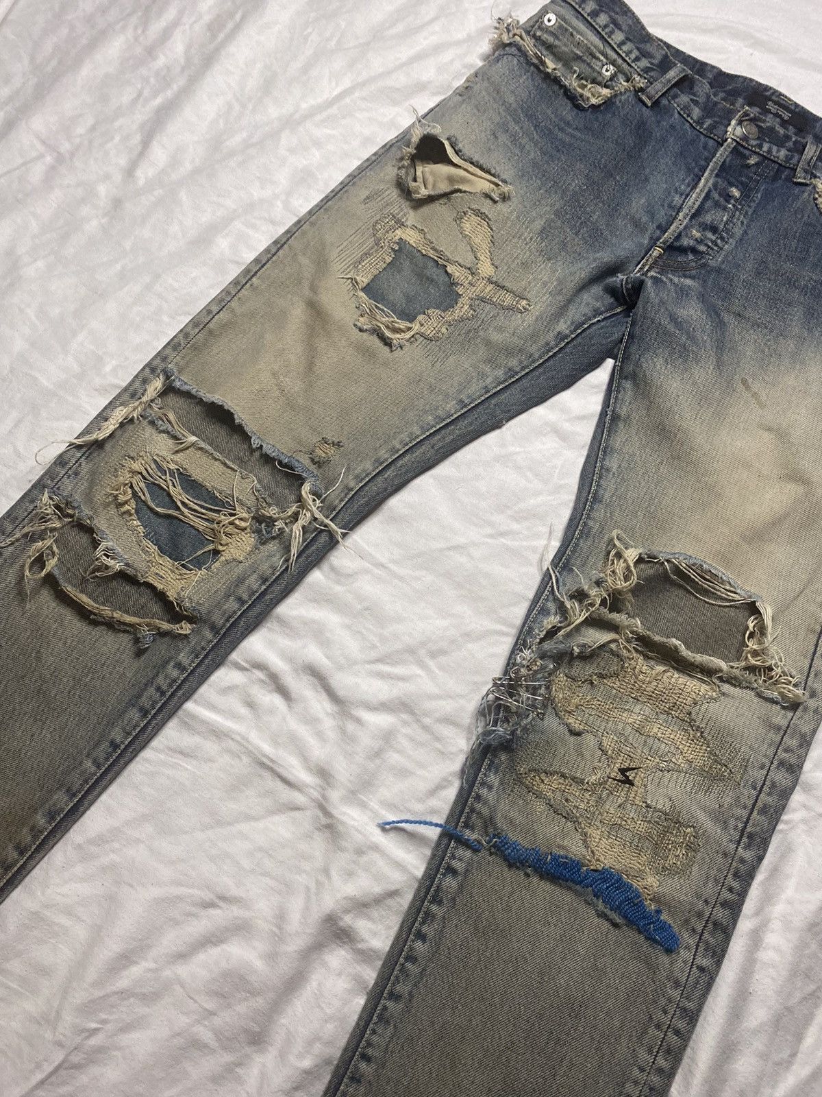 パンツ UNDERCOVER 68 Jun Takahashi × Undercover Undercover 68 Blue Yarn Denim Size 4