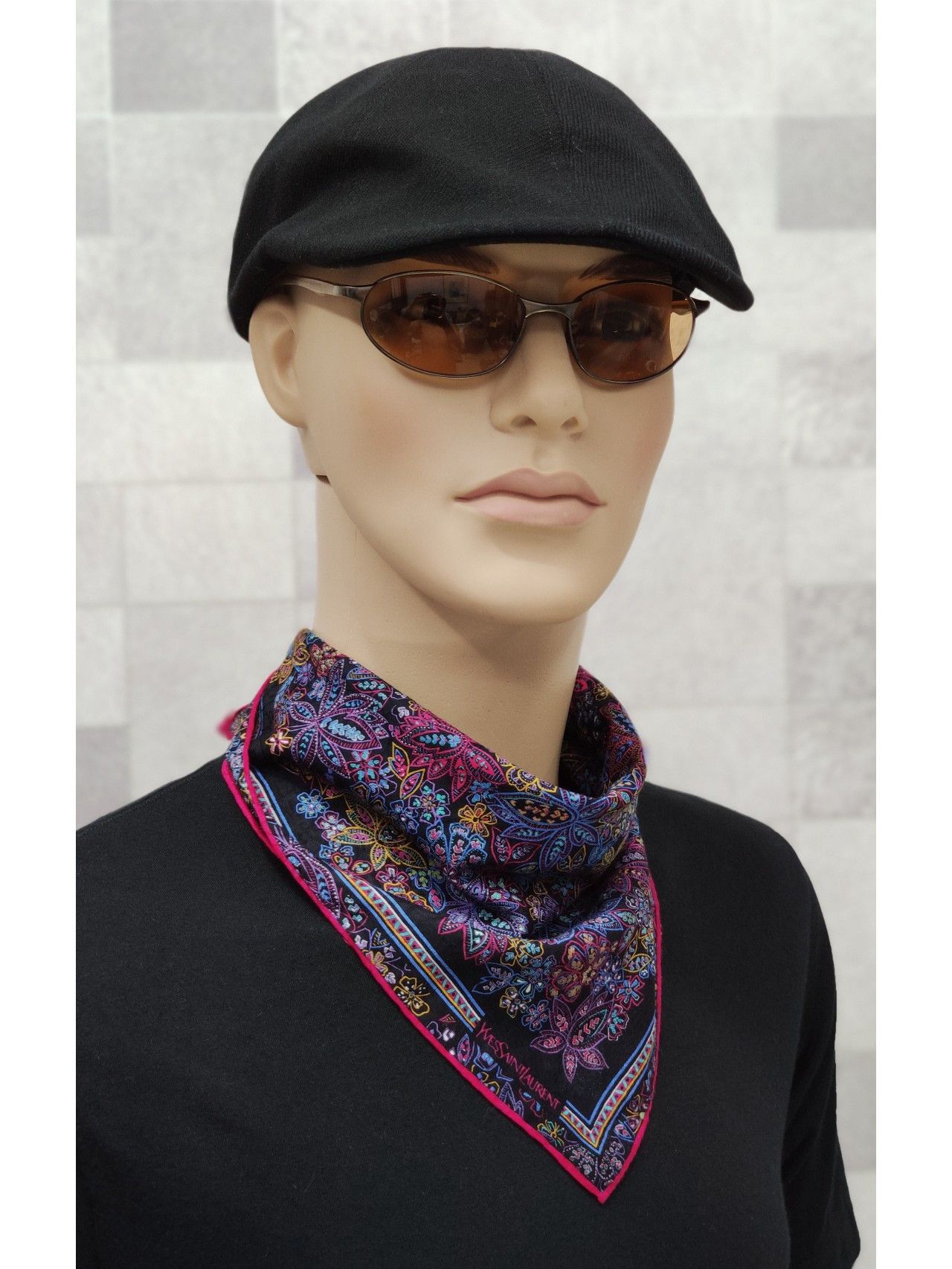 Yves Saint Laurent YSL Beautiful Floral Design Neckerchief Handkerchief Size ONE SIZE - 2 Thumbnail