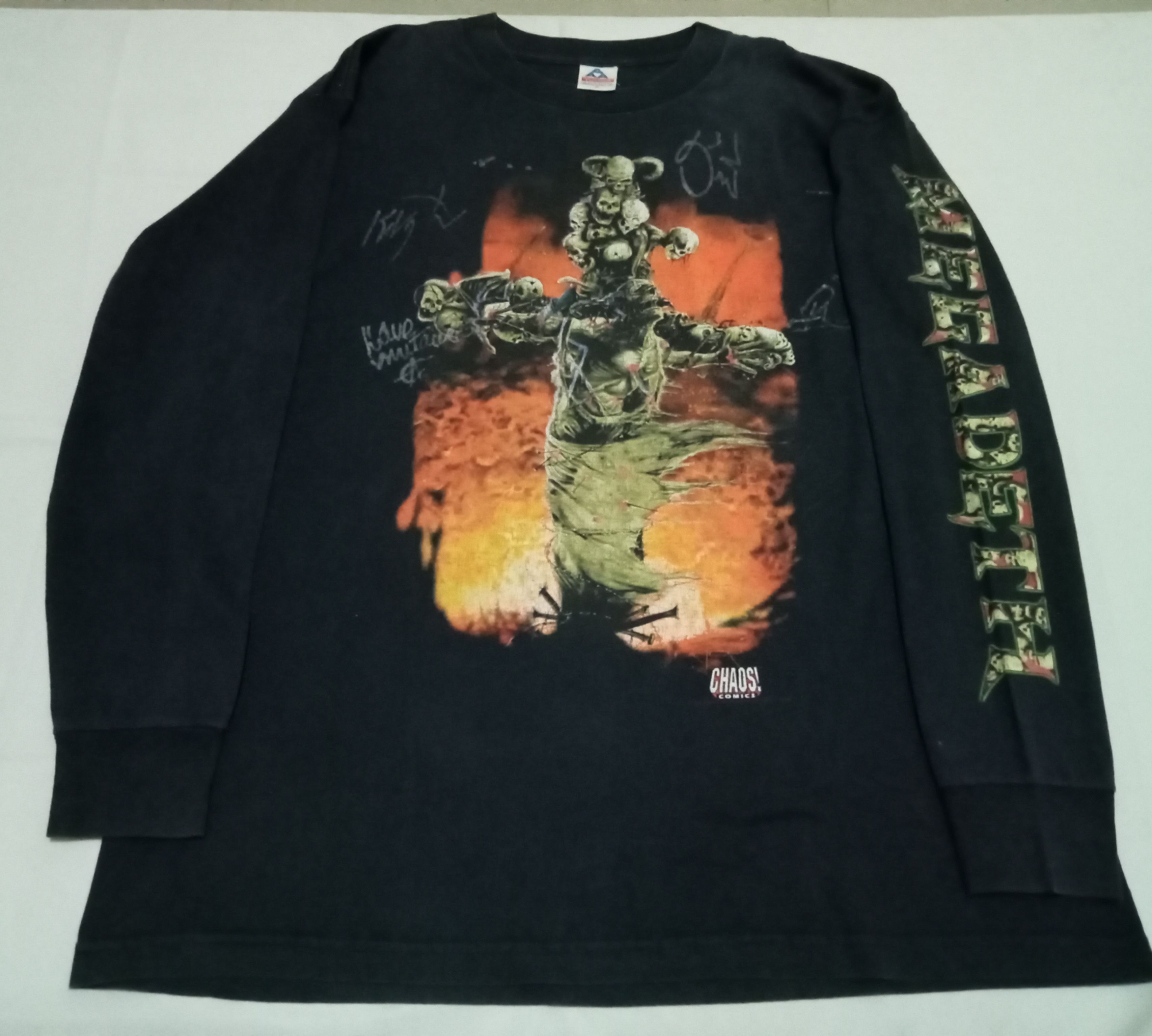 Band Tees Vintage 90's Tour Megadeth Chaos Comics Long Sleeve Size US XL / EU 56 / 4 - 2 Thumbnail