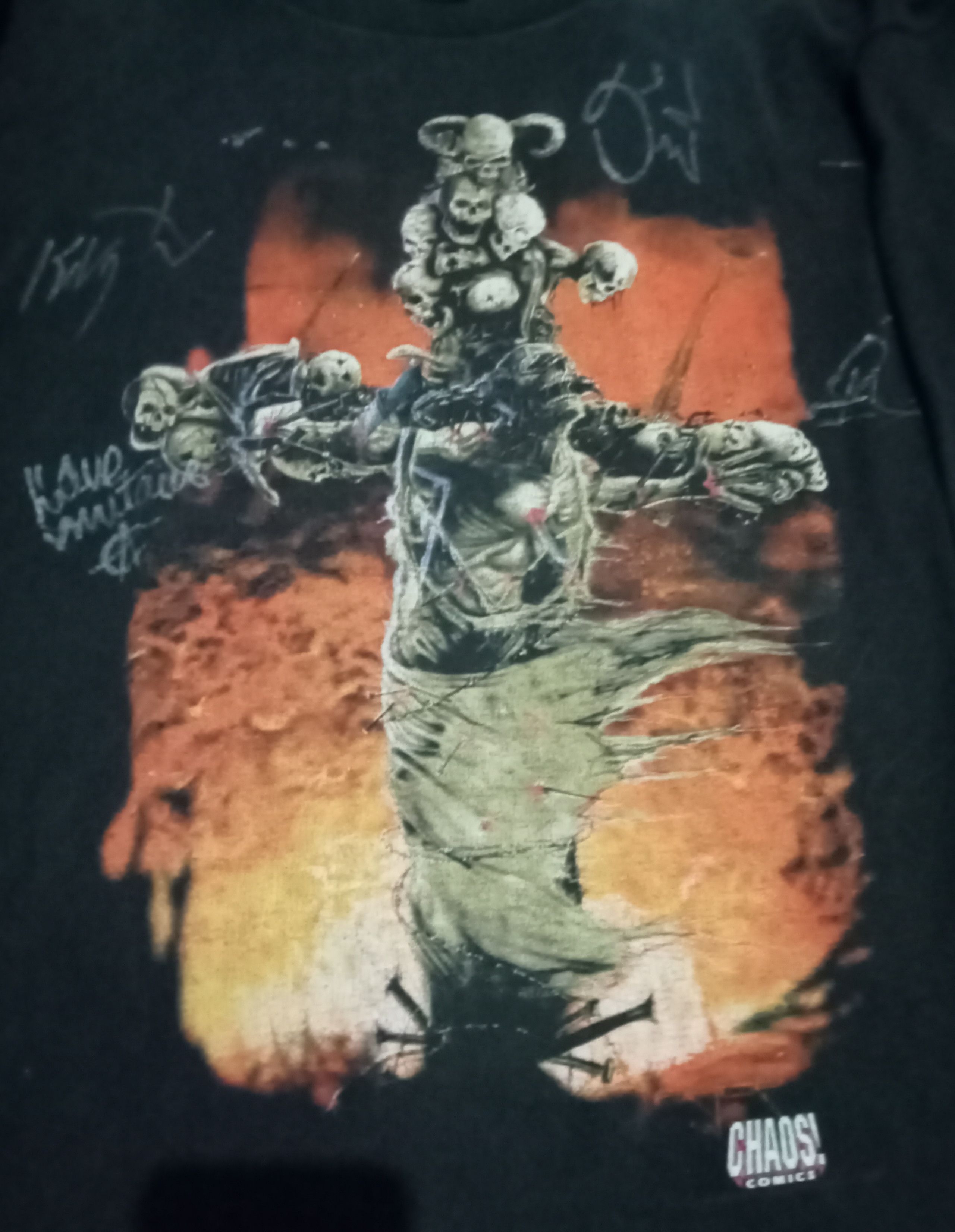 Band Tees Vintage 90's Tour Megadeth Chaos Comics Long Sleeve Size US XL / EU 56 / 4 - 3 Thumbnail
