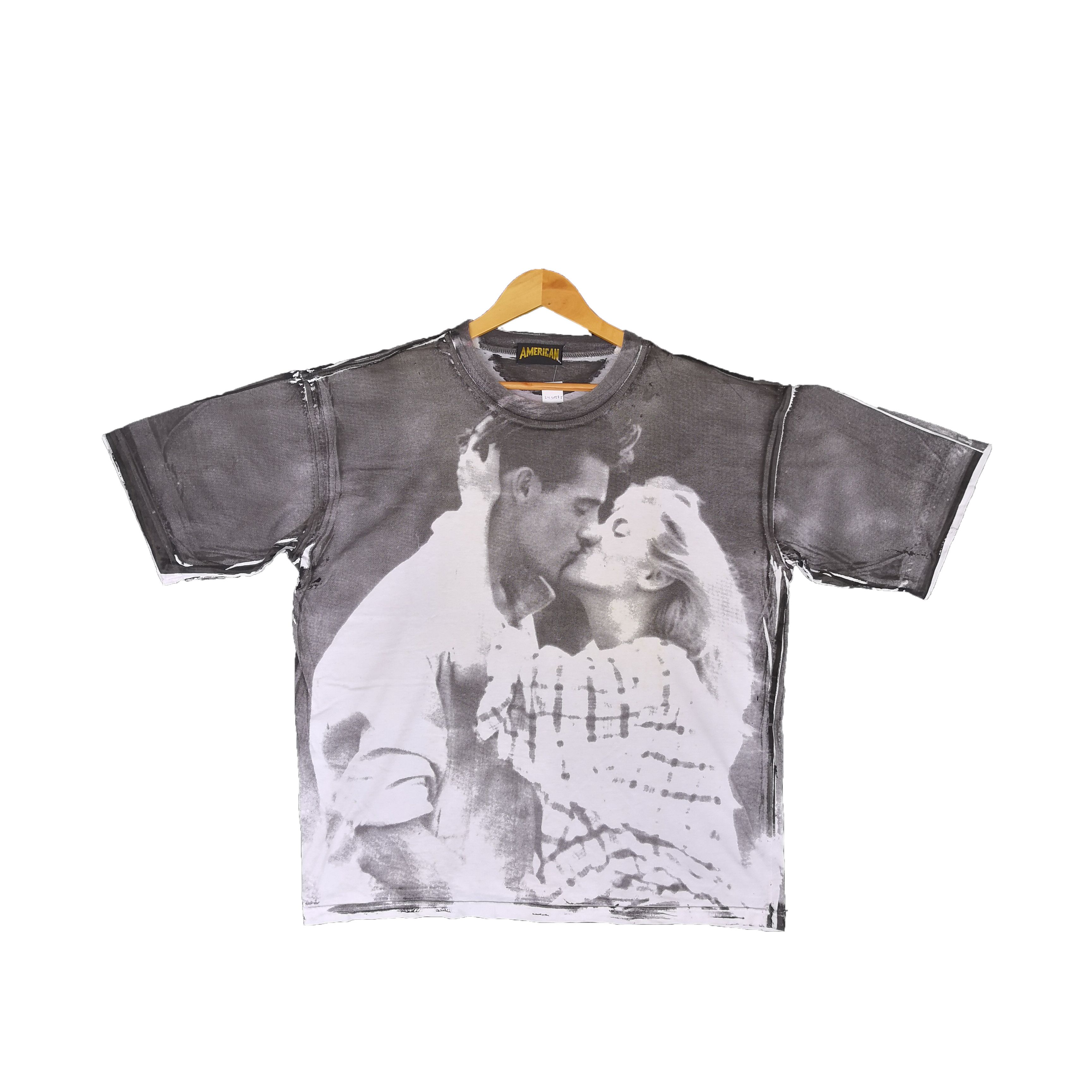 image of Print All Over Me x Vintage Couple Romance T-Shirt Over Print | Bs18135, Men's (Size XL)