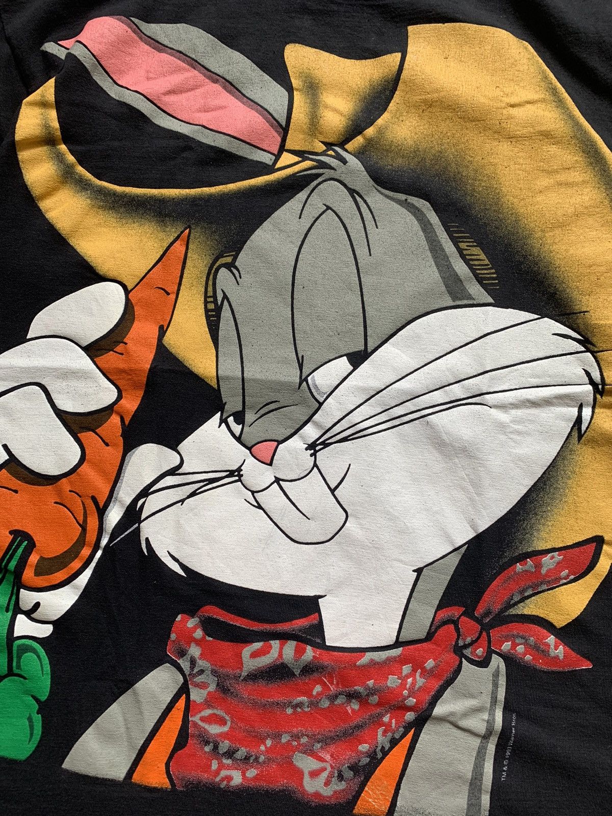 Vintage 1993 RARE VINTAGE BUGS BUNNY COWBOY LOONEY TUNES FULL PRINT ...