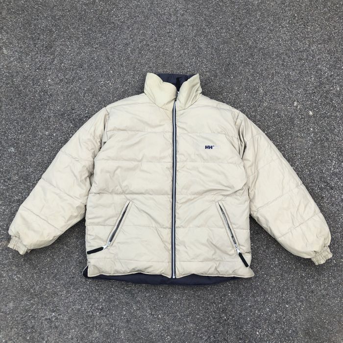 Vintage Vintage Helly Hansen Reversible Puffer Jacket Gray Beige L ...