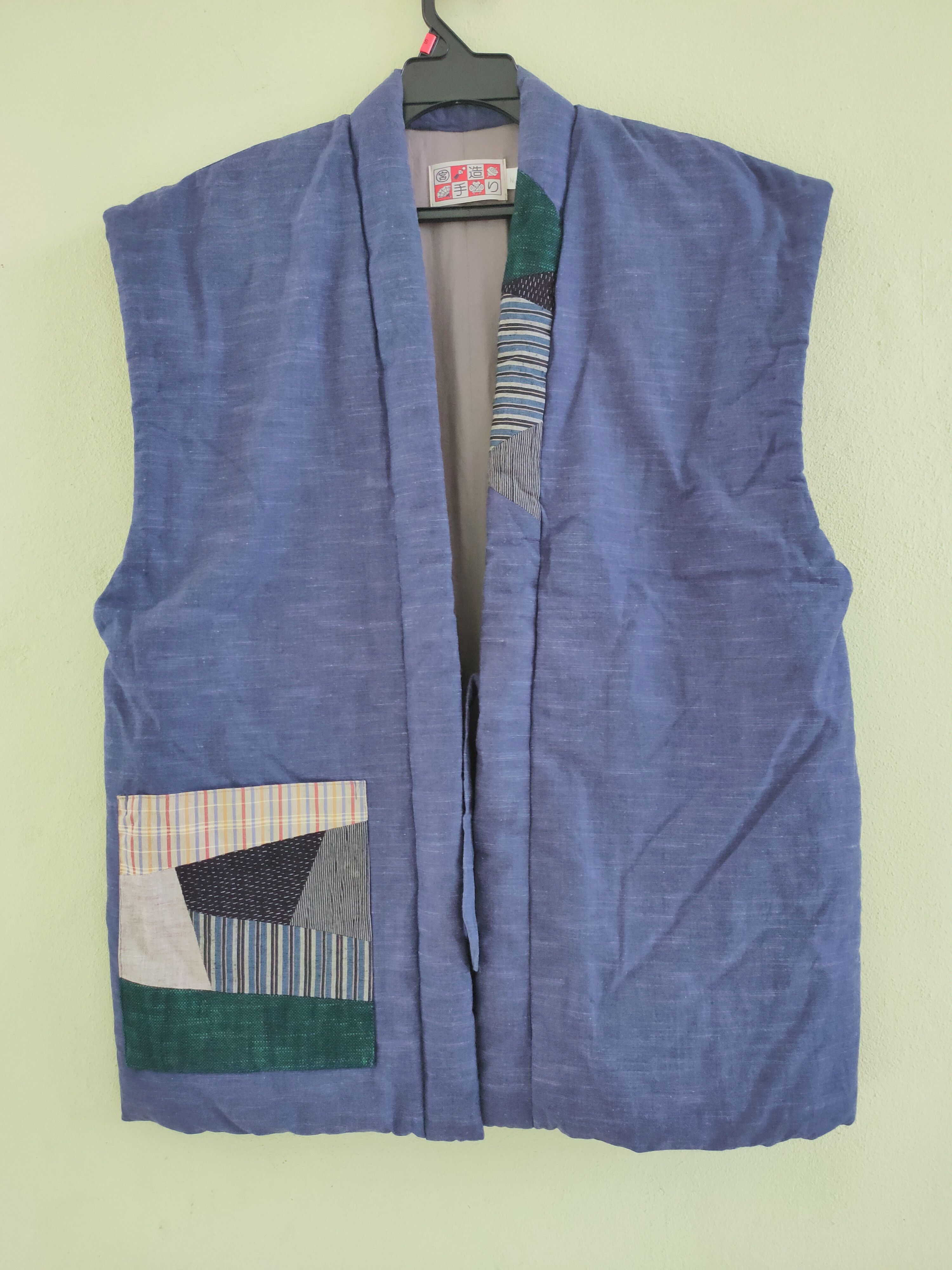 Japanese Brand Kimono vest sweater pocket patchwork Size US L / EU 52-54 / 3 - 1 Thumbnail