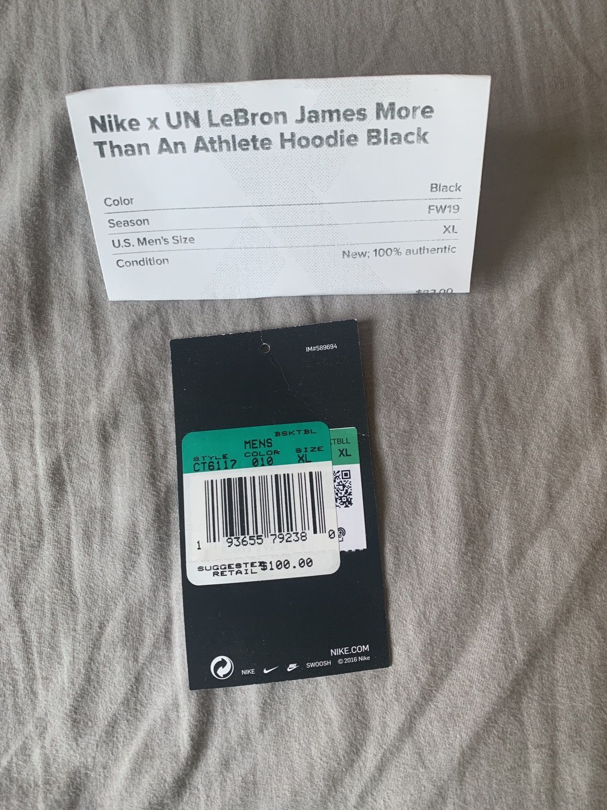 Nike x un lebron james online more than an athlete hoodie black