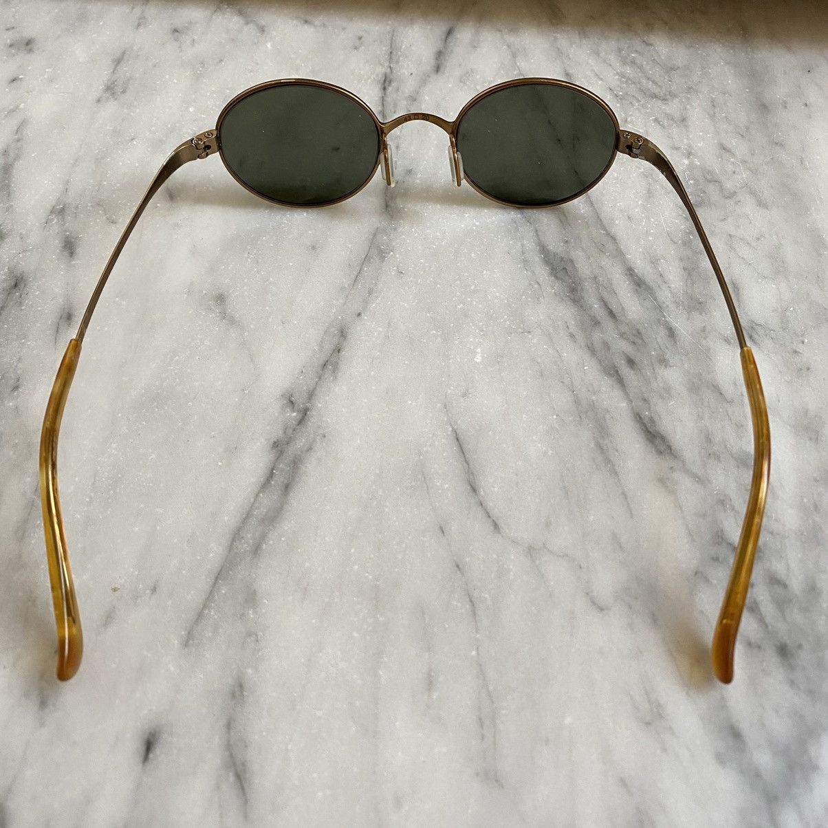 Oliver Peoples Coolidge Gold and Green Sunglasses Polarised