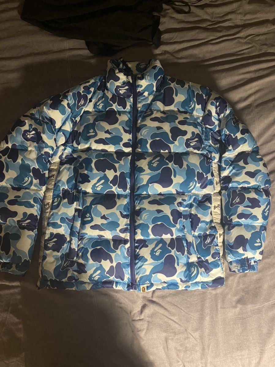Bape Blue Camo Puffer Jacket Size US L / EU 52-54 / 3 - 1 Thumbnail