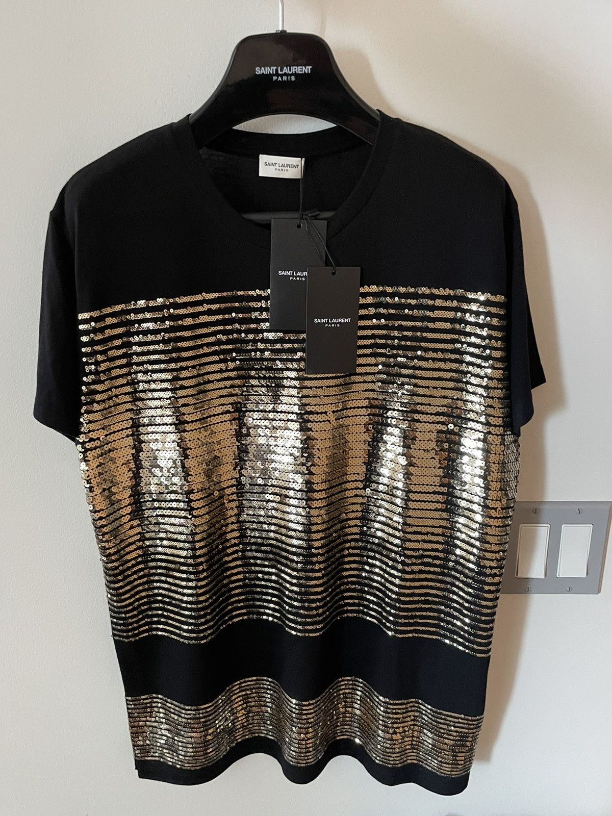 Saint Laurent Paris $1,450Value Rare Super Limited Edition Runway Glitter Shirt Size US M / EU 48-50 / 2 - 1 Thumbnail