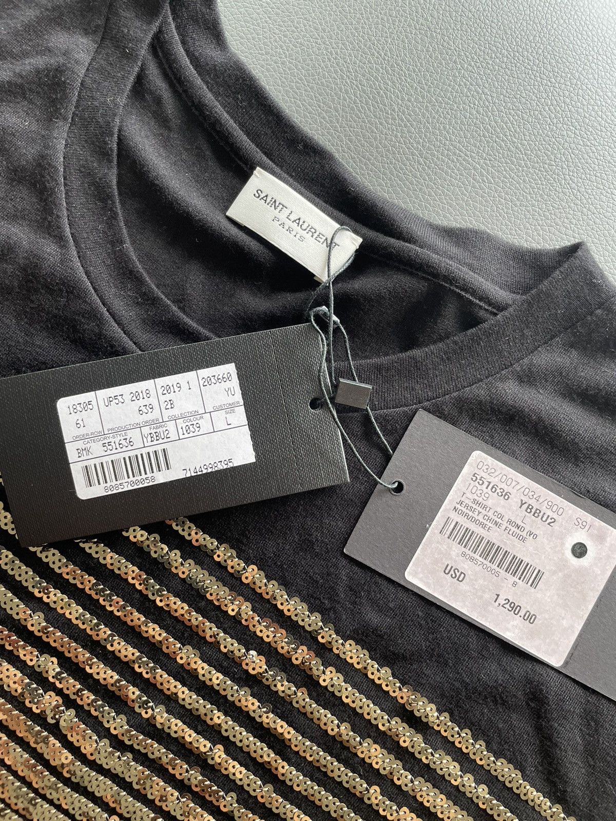 Saint Laurent Paris $1,450Value Rare Super Limited Edition Runway Glitter Shirt Size US M / EU 48-50 / 2 - 9 Thumbnail