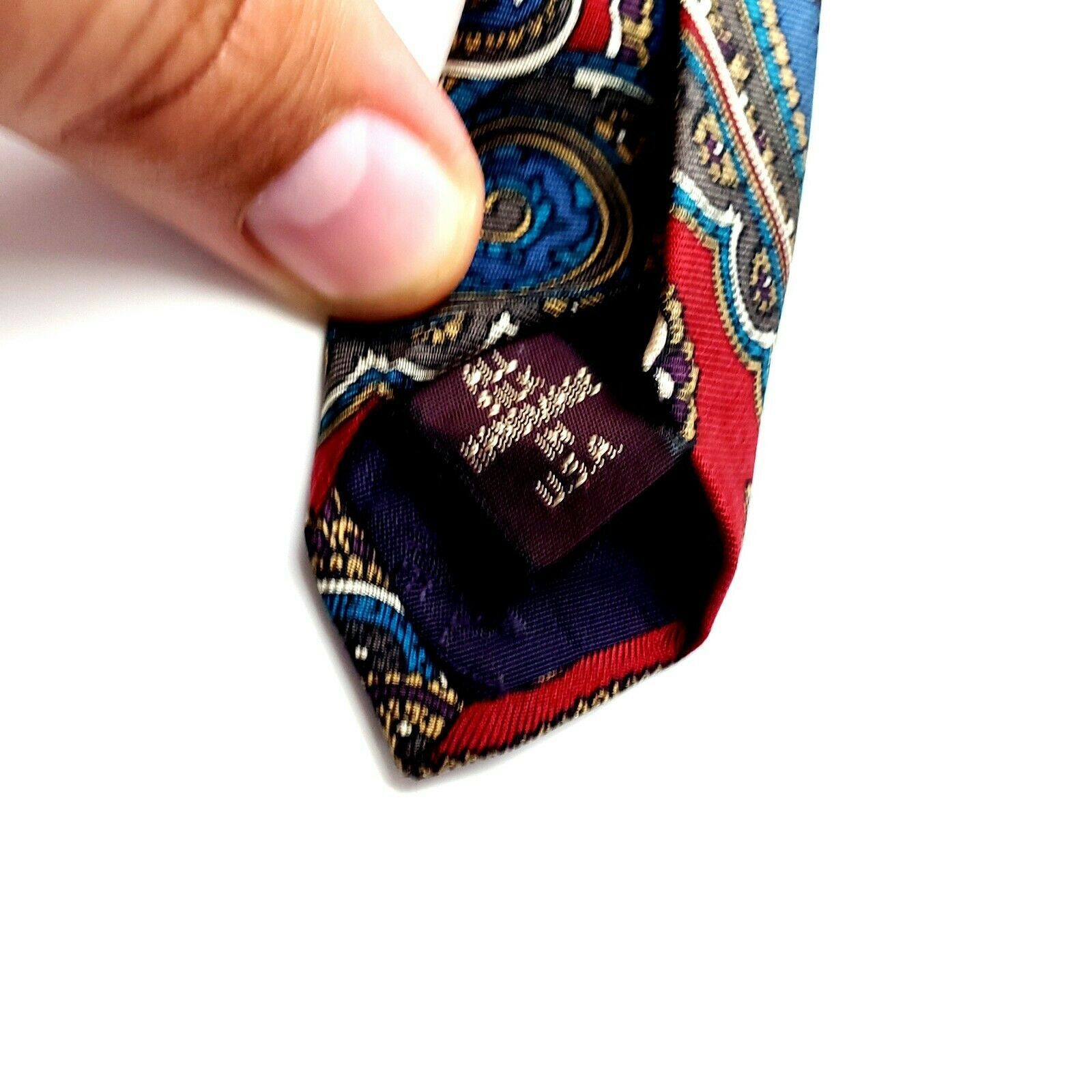 Jos. A. Bank Jos A Bank Silk Tie Red Print Paisley Wide USA Executive Size ONE SIZE - 4 Thumbnail