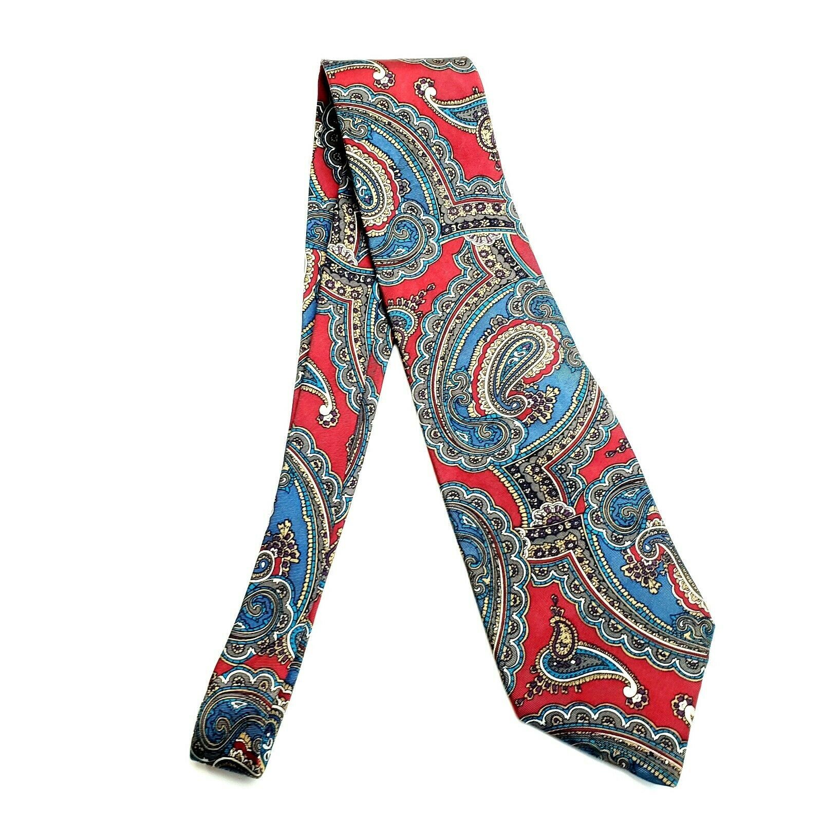 Jos. A. Bank Jos A Bank Silk Tie Red Print Paisley Wide USA Executive Size ONE SIZE - 6 Preview
