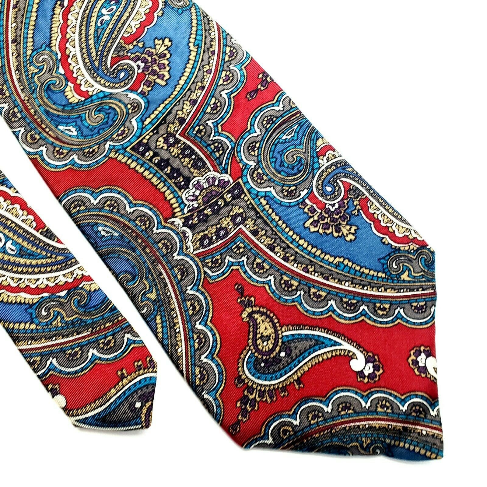 Jos. A. Bank Jos A Bank Silk Tie Red Print Paisley Wide USA Executive Size ONE SIZE - 1 Preview