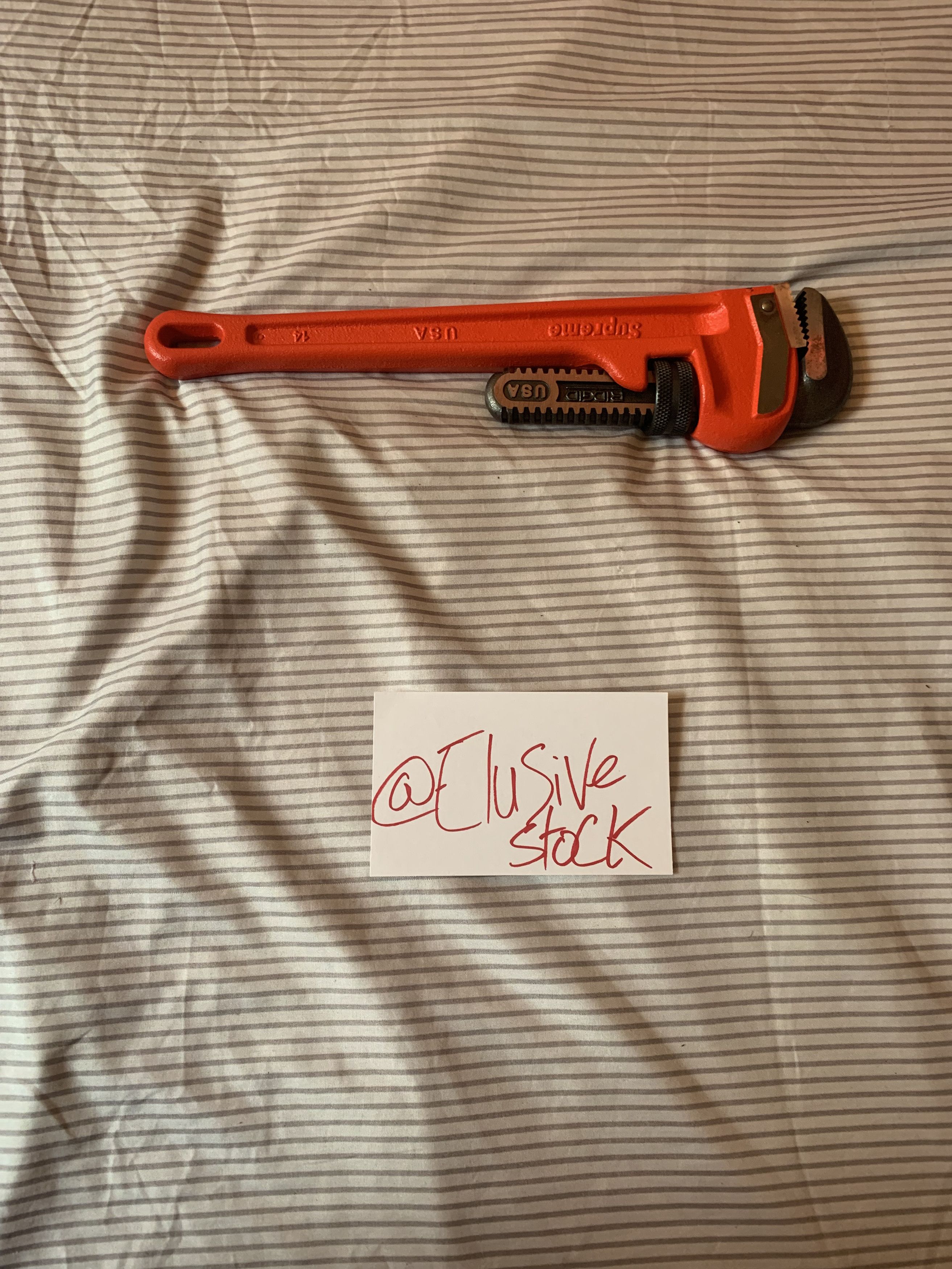 Supreme - supreme Supreme®/Ridgid® Pipe Wrench Supreme Ridgid Pipe Wrench Red 14” FW20 Brand New OS | eBay