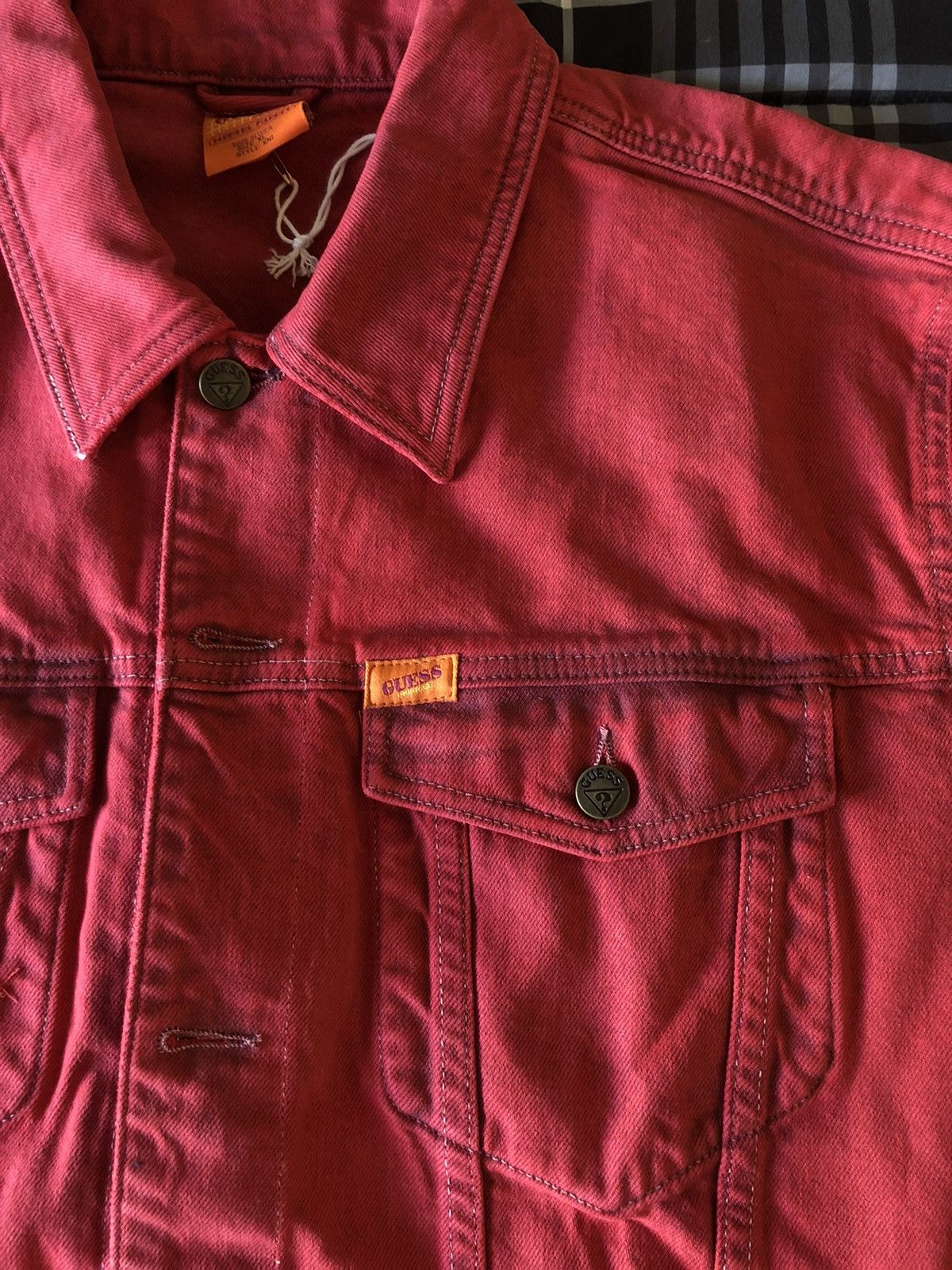 Guess Guess Jeans Farmers Market Red Denim Jacket Size US XL / EU 56 / 4 - 2 Thumbnail