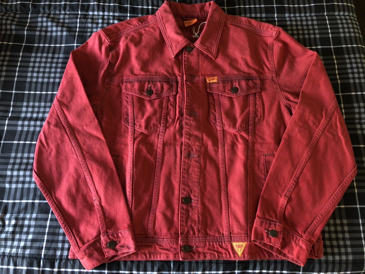 Guess Guess Jeans Farmers Market Red Denim Jacket Size US XL / EU 56 / 4 - 1 Thumbnail