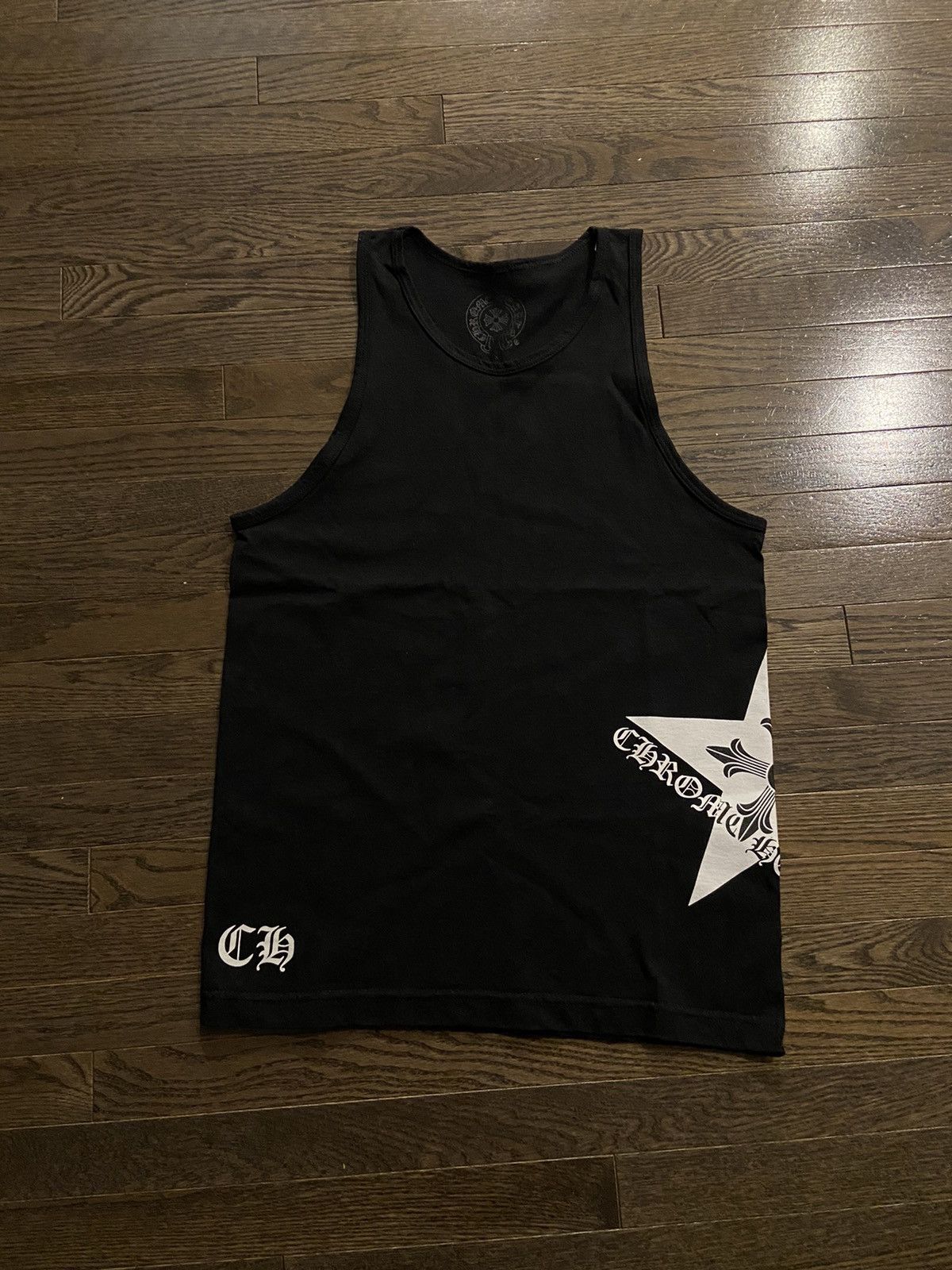 Chrome Hearts Brand New Chrome Hearts Ninja Star Logo Black Tank Top