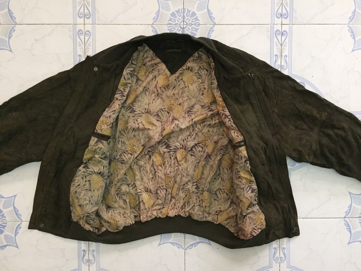 Japanese Brand Savannah Pineapple Inner Print Leather Jacket Size US L / EU 52-54 / 3 - 15 Thumbnail