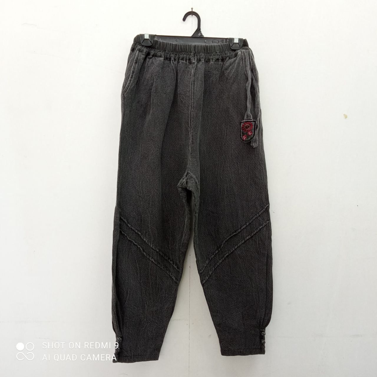 image of Designer Rubber Waist Gray Pant in Grey, Men's (Size 26)