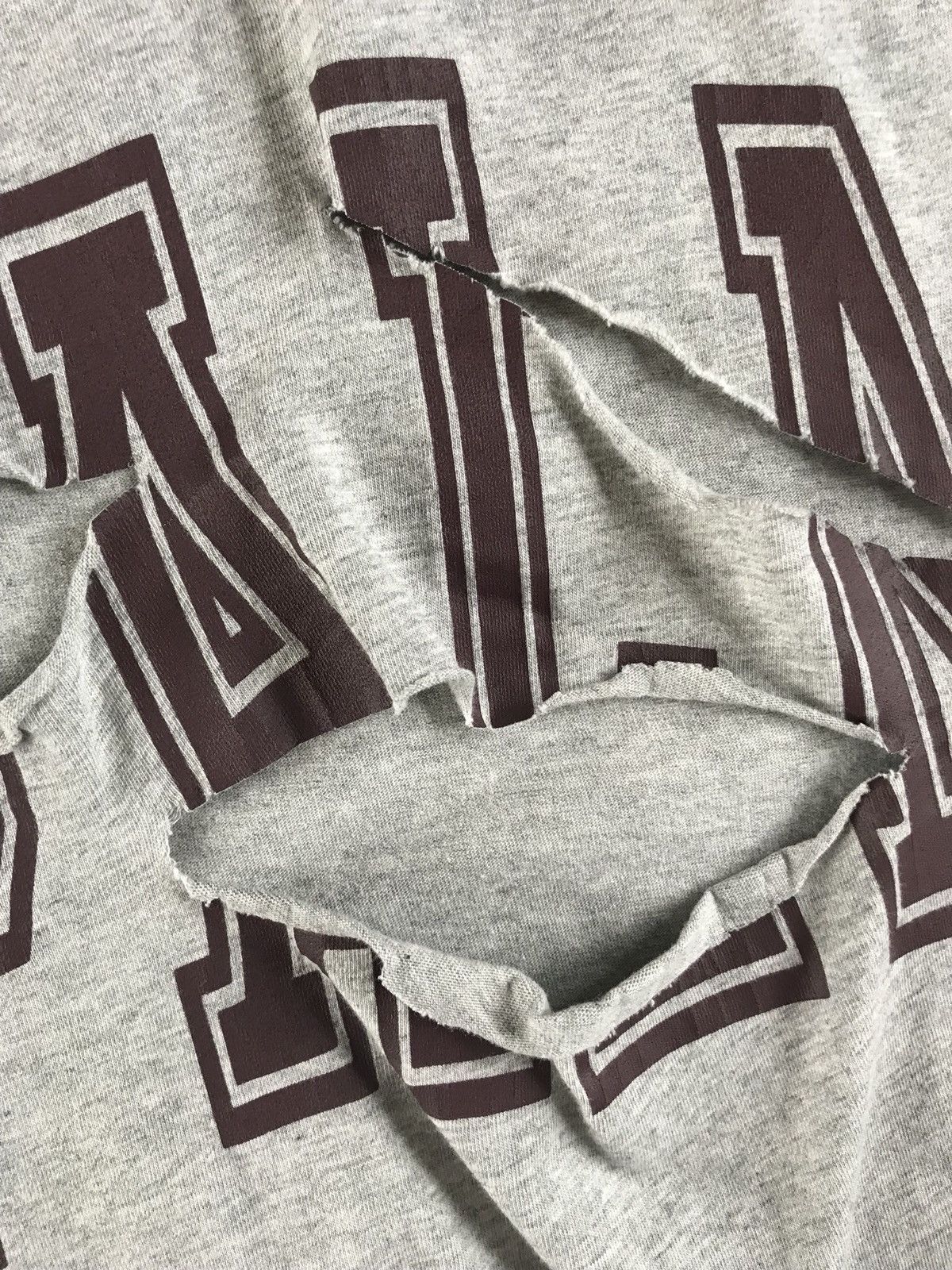 Palm Angels Distressed “Palm” Logo Grey / Burgundy Tee Size US M / EU 48-50 / 2 - 5 Thumbnail