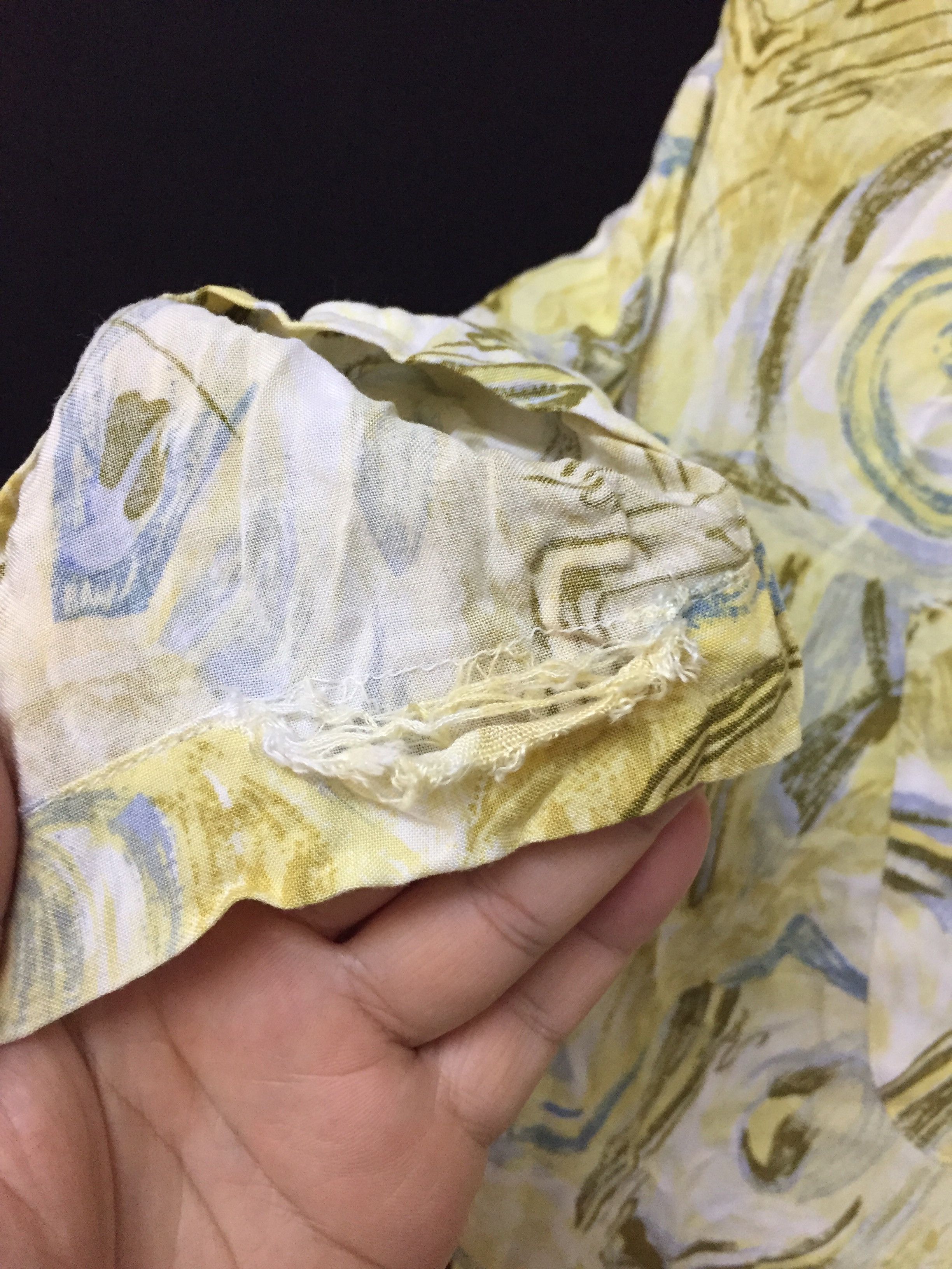 90's Balenciaga abstract yellow rayon shirt
