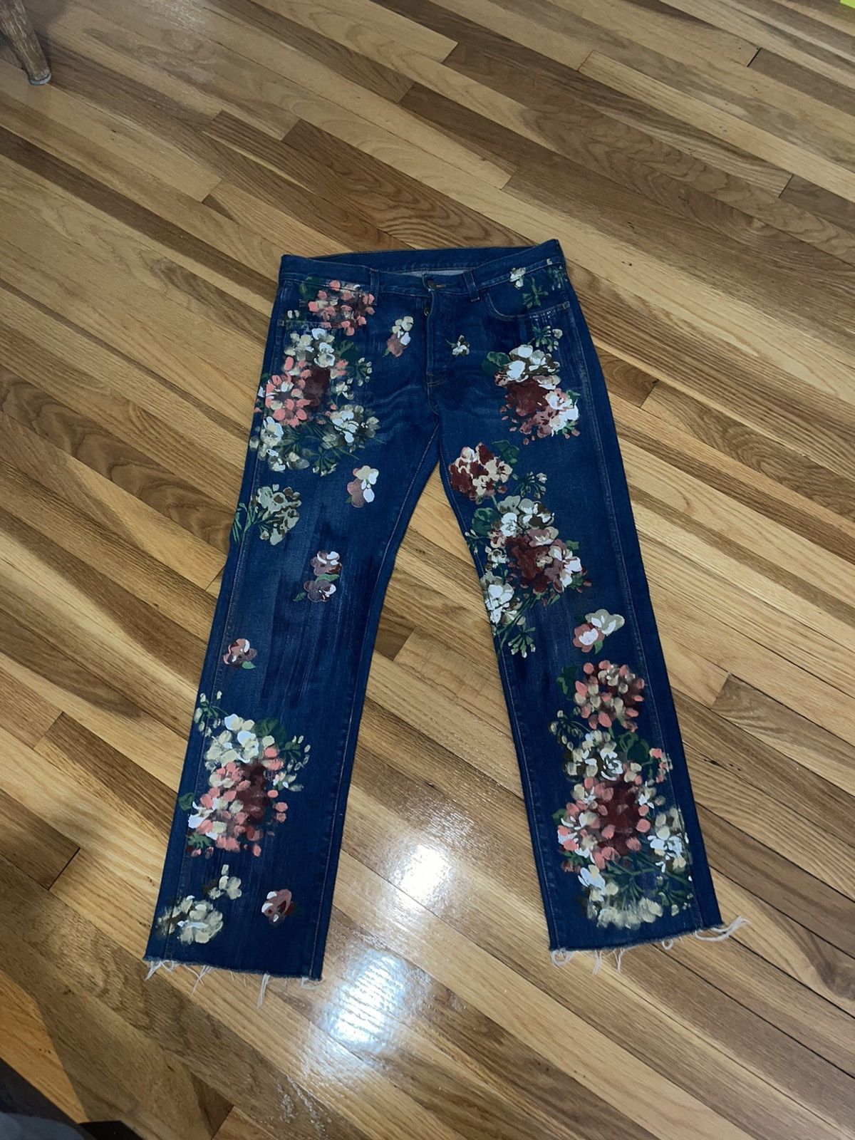 Gucci Gucci Floral Denim Hand Painted Jeans Grailed