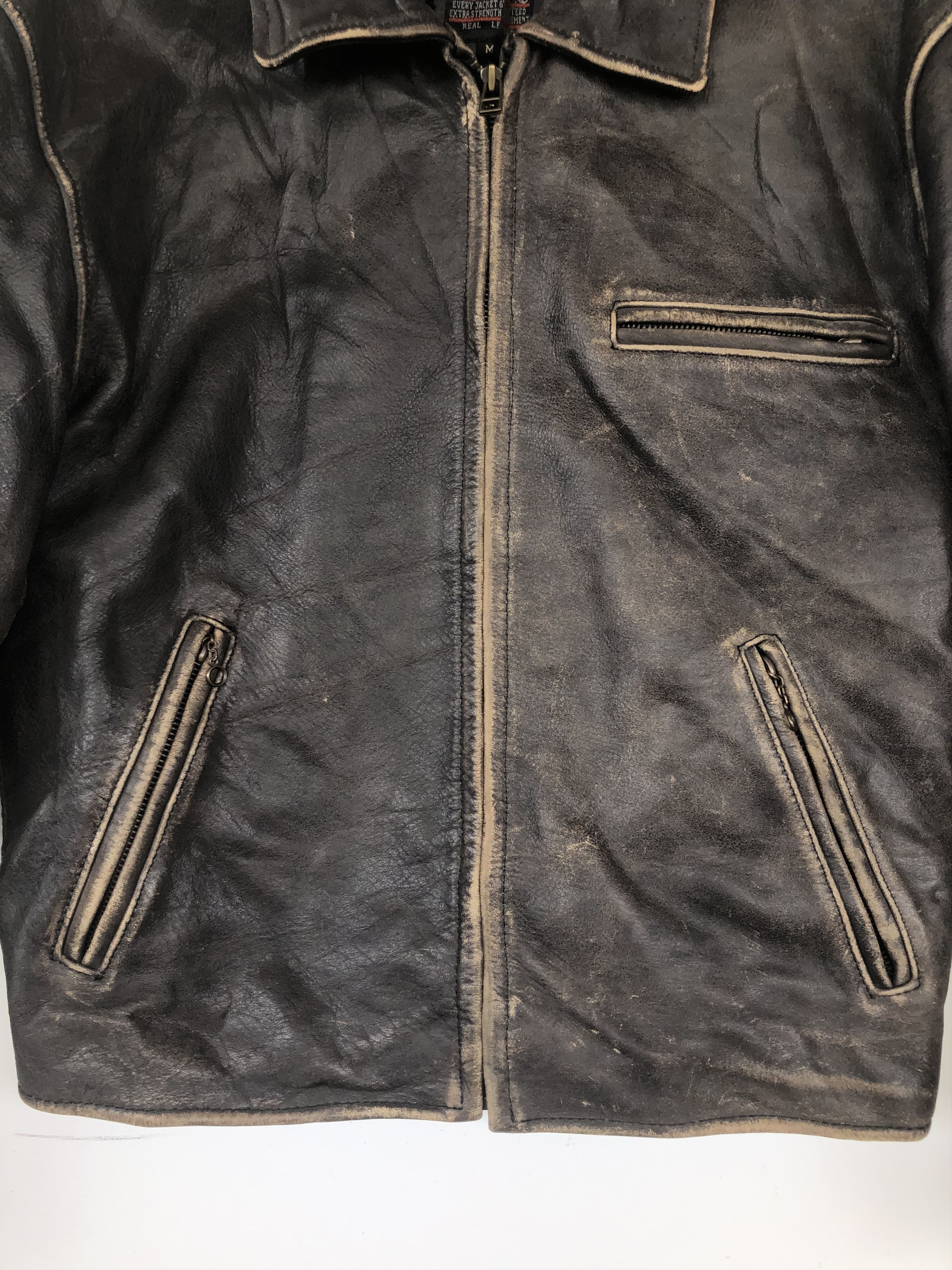 Japanese Brand VINTAGE ROAD MASTERS MOTORCYCLE LEATHER JACKET Size US M / EU 48-50 / 2 - 6 Thumbnail