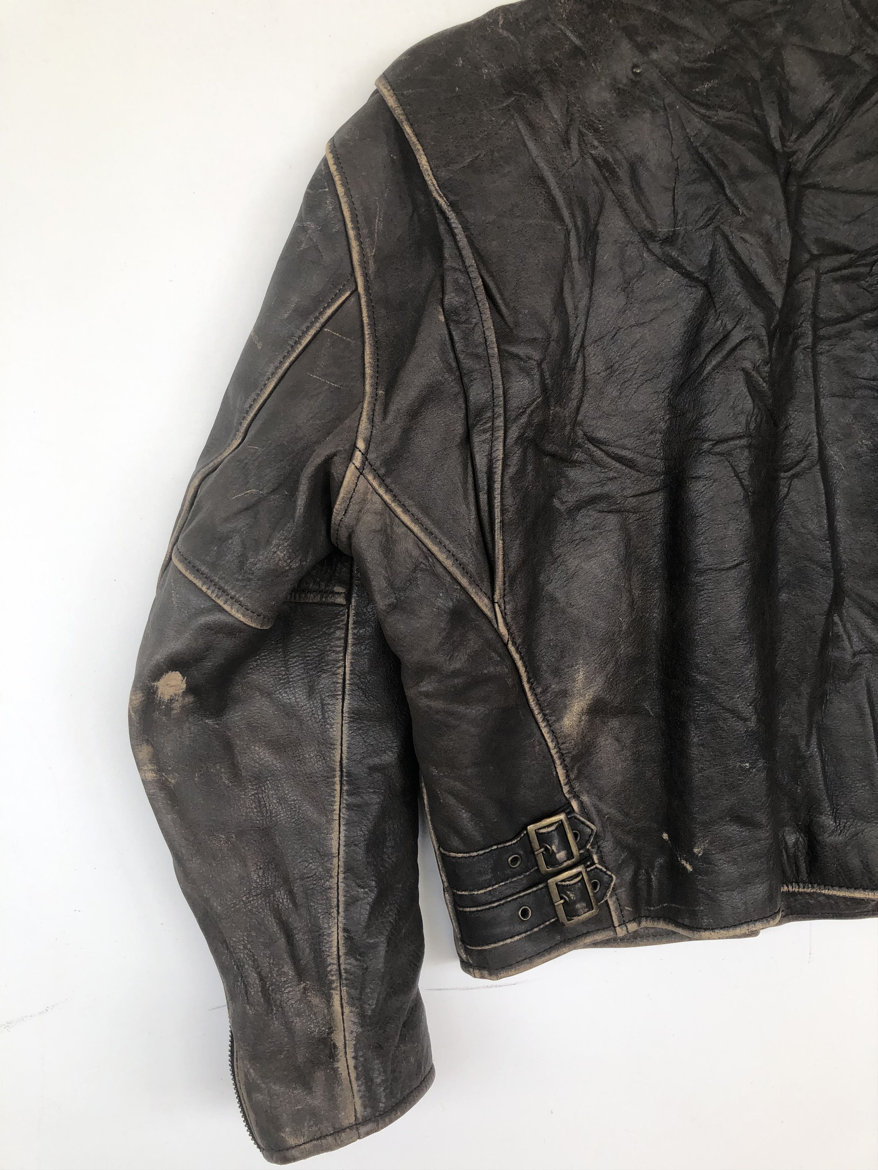 Japanese Brand VINTAGE ROAD MASTERS MOTORCYCLE LEATHER JACKET Size US M / EU 48-50 / 2 - 8 Thumbnail