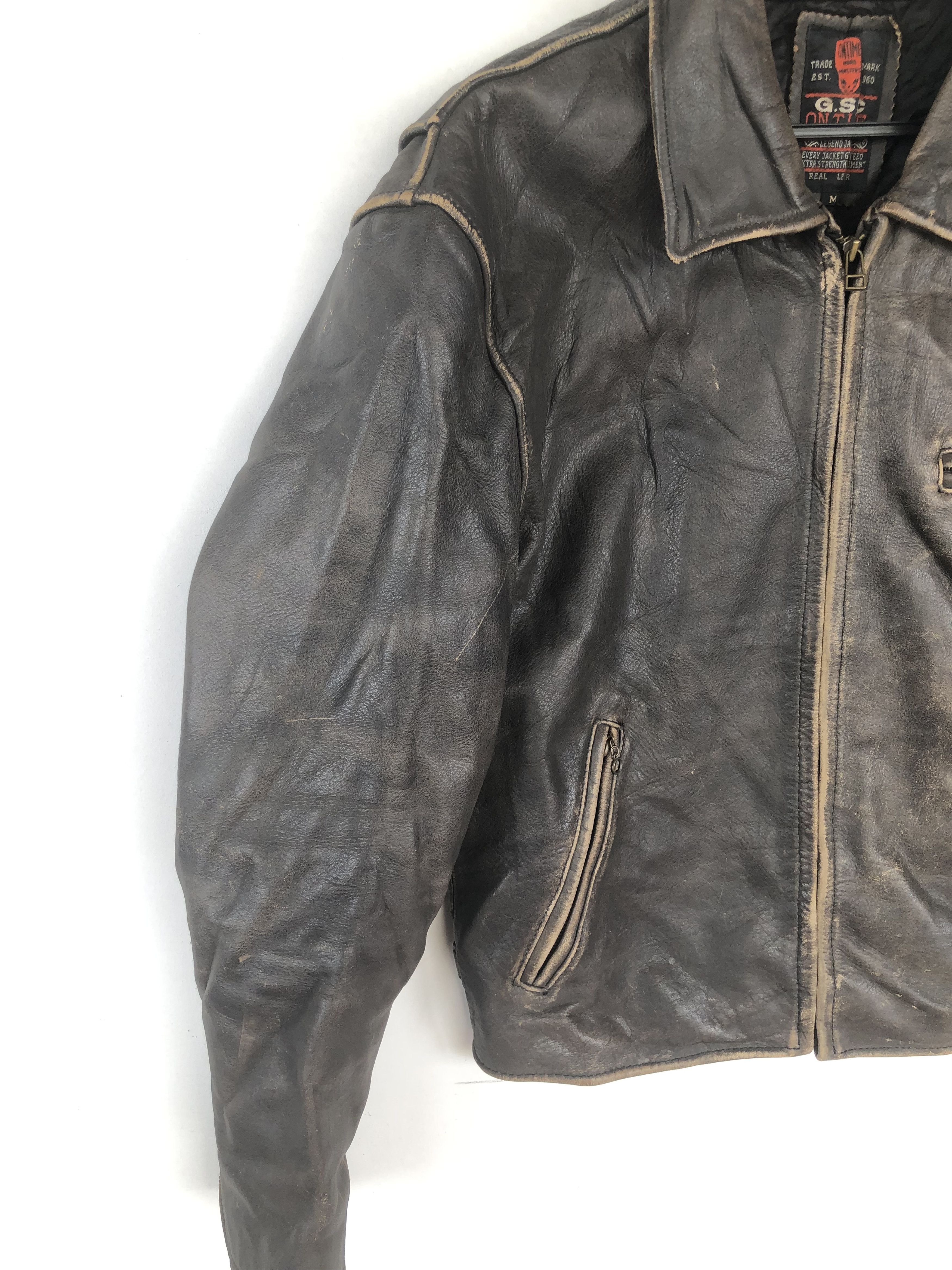 Japanese Brand VINTAGE ROAD MASTERS MOTORCYCLE LEATHER JACKET Size US M / EU 48-50 / 2 - 3 Thumbnail