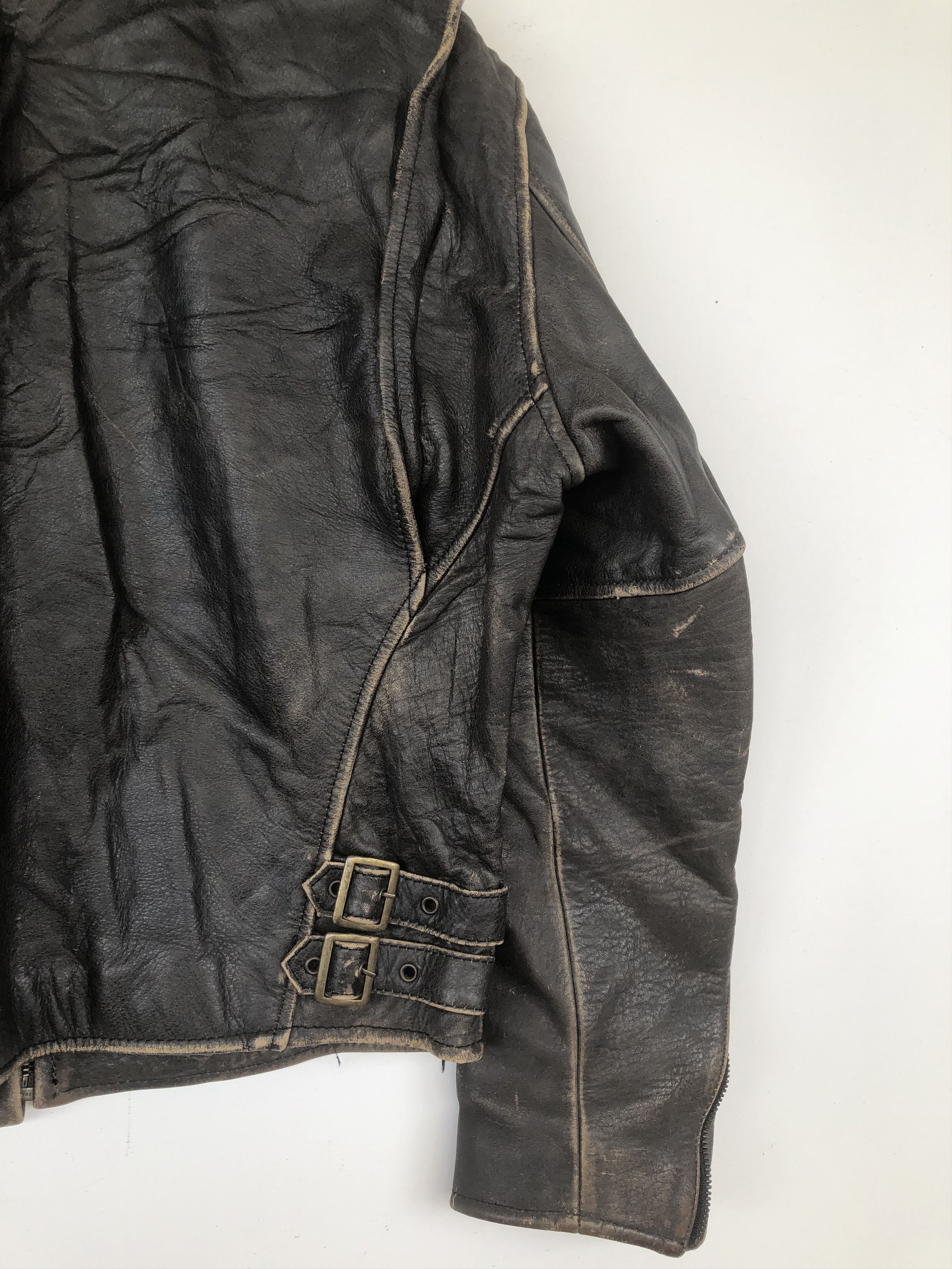 Japanese Brand VINTAGE ROAD MASTERS MOTORCYCLE LEATHER JACKET Size US M / EU 48-50 / 2 - 9 Thumbnail