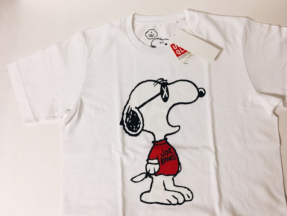 Uniqlo KAWS PEANUTS UNIQLO JOE COOL WHITE TEE SHIRT HOUSE SKATEBOARD ...