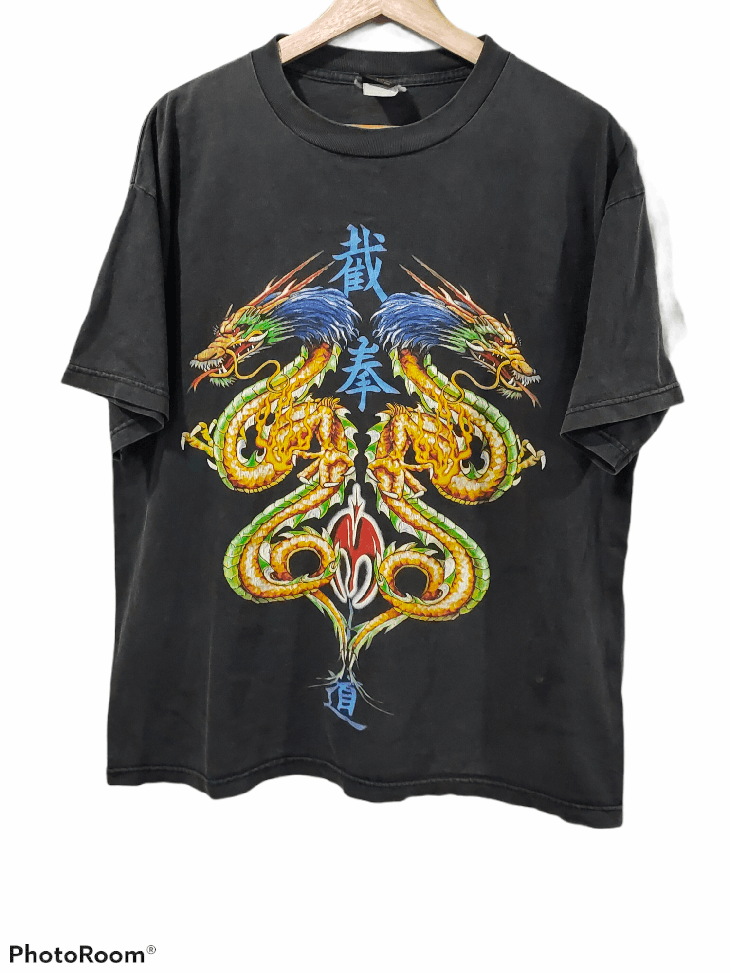 Dragonfly Vintage 90s import gear Tee fullprint mirror dragon logo Size US XL / EU 56 / 4 - 1 Thumbnail